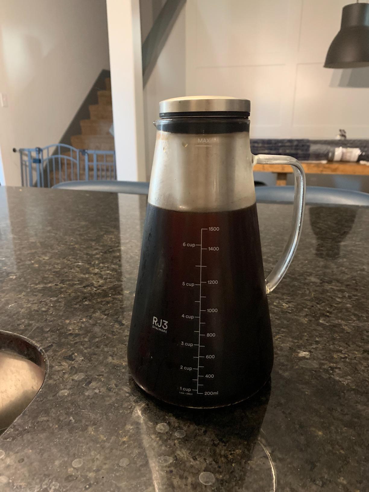 OVALWARE Airtight Cold Brew Coffee Maker with Tea Infuser & Spout 1.0L/34oz customer photo 1