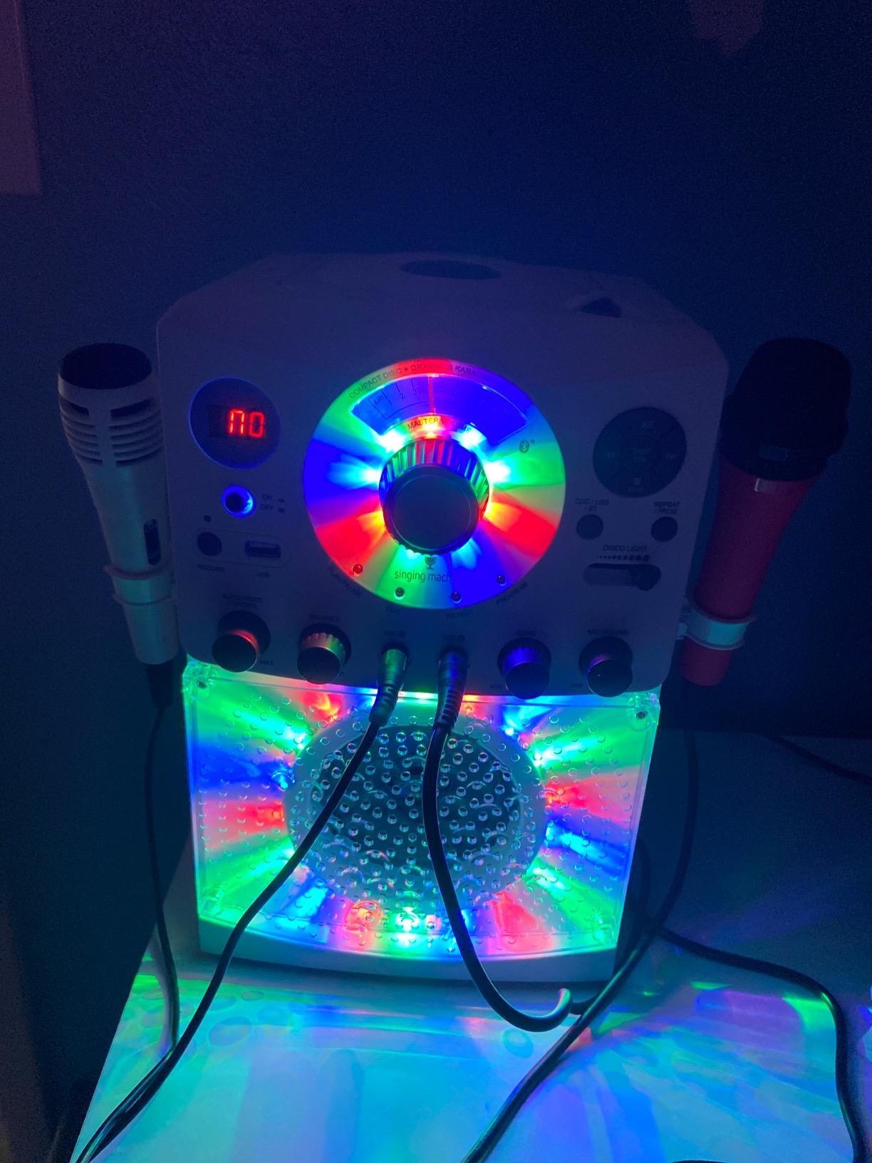 Singing Machine Karaoke Machine for Kids and Adults with Wired Microphone - Built-In Speaker with LED Disco Lights - Wireless Bluetooth, CD+G & USB Connectivity - Black [Amazon Exclusive] customer photo 1