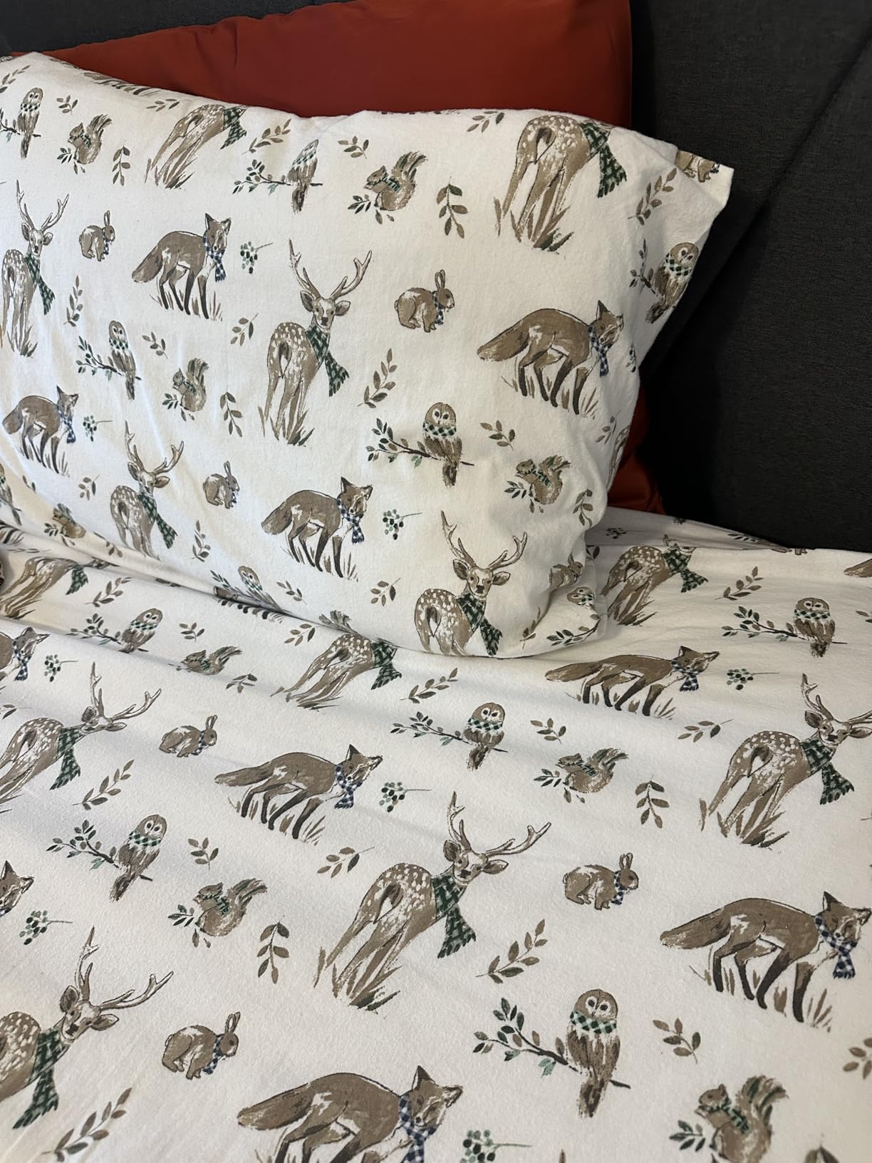 Eddie Bauer - Flannel Sheets Queen Size, Anti-Pilling & Wrinkle Resistant Cotton, Touchably Soft for All-Season Comfort - Bed Sheets with Matching Pillowcases & Fitted Sheet (Elk Grove Grey) customer photo 2