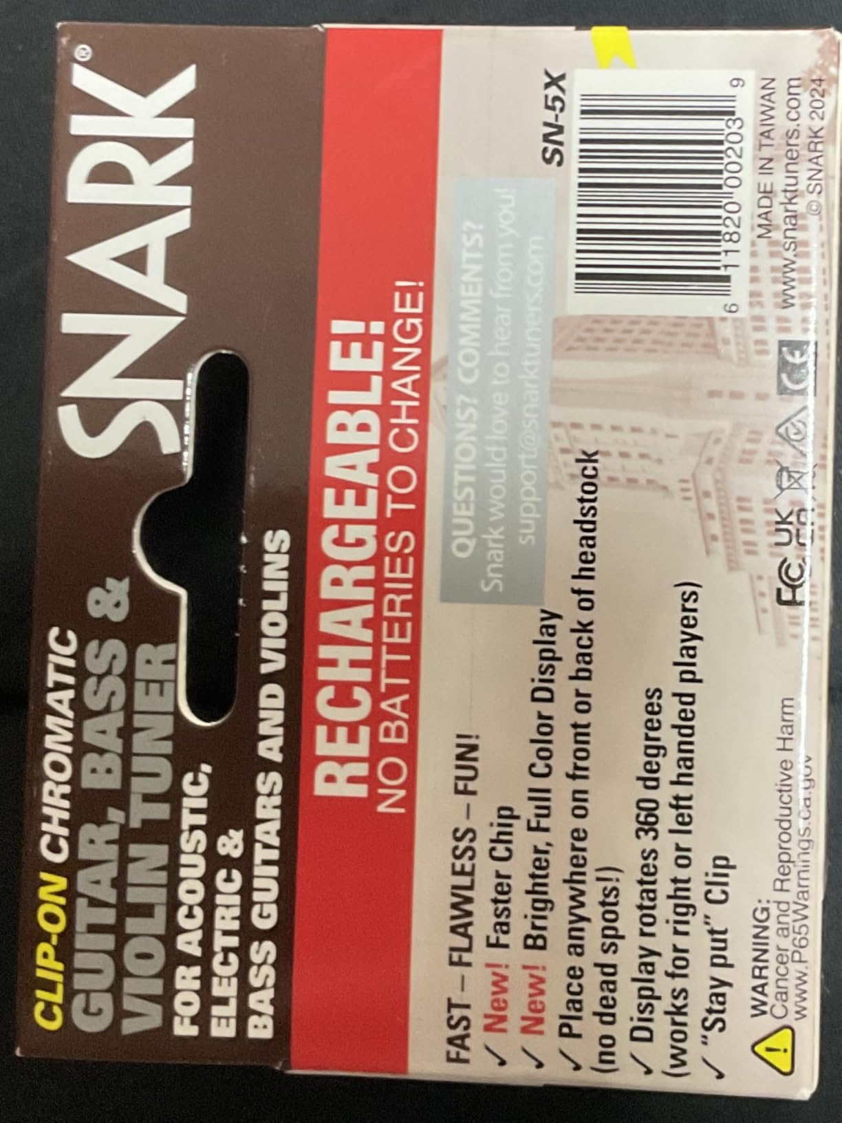 Snark SN5X Clip-On Chromatic Tuner for Guitar Bass and Violin customer photo 2
