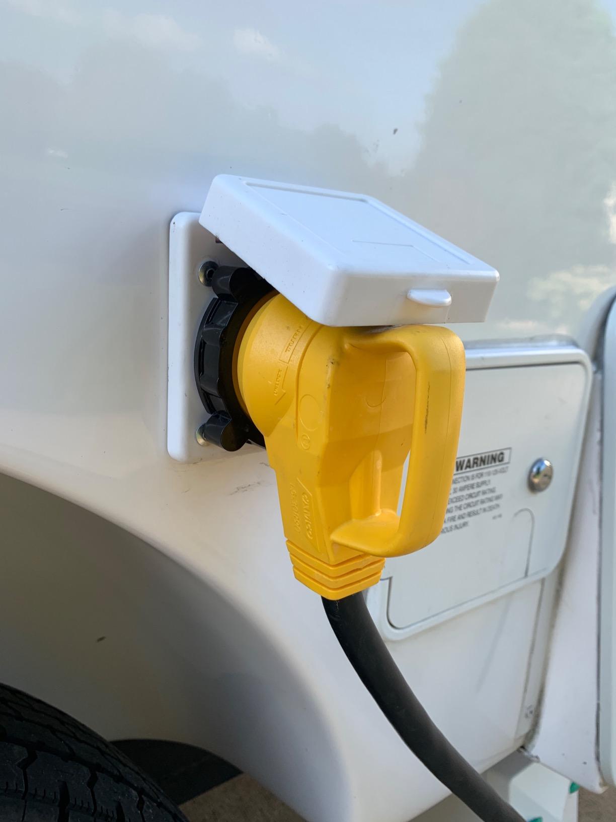 Camco Power Grip 50-Ft 30 Amp RV Extension Cord w/ 90° Heads Locking End | NEMA TT-30P Male & L5-30R Locking Female Connectors - 125V/3,750W - 100% Copper 10-Gauge Wire (55525) customer photo 1