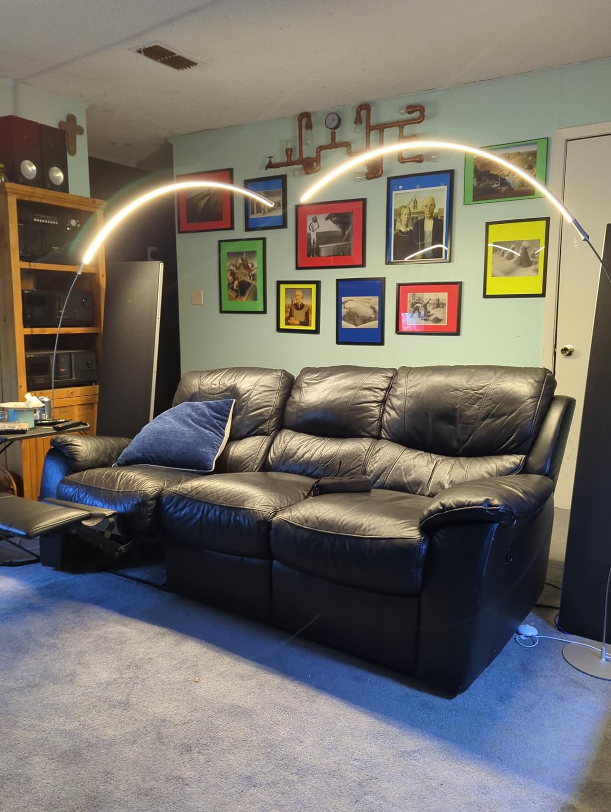 Brightech Sparq Arc Floor Lamp - Sleek, Minimalist Curved LED Standing Lamp for Living Room, Office Desk, Arches Over Bed and Sofa for Reading, Bright & Dimmable Task Light - Silver customer photo 2