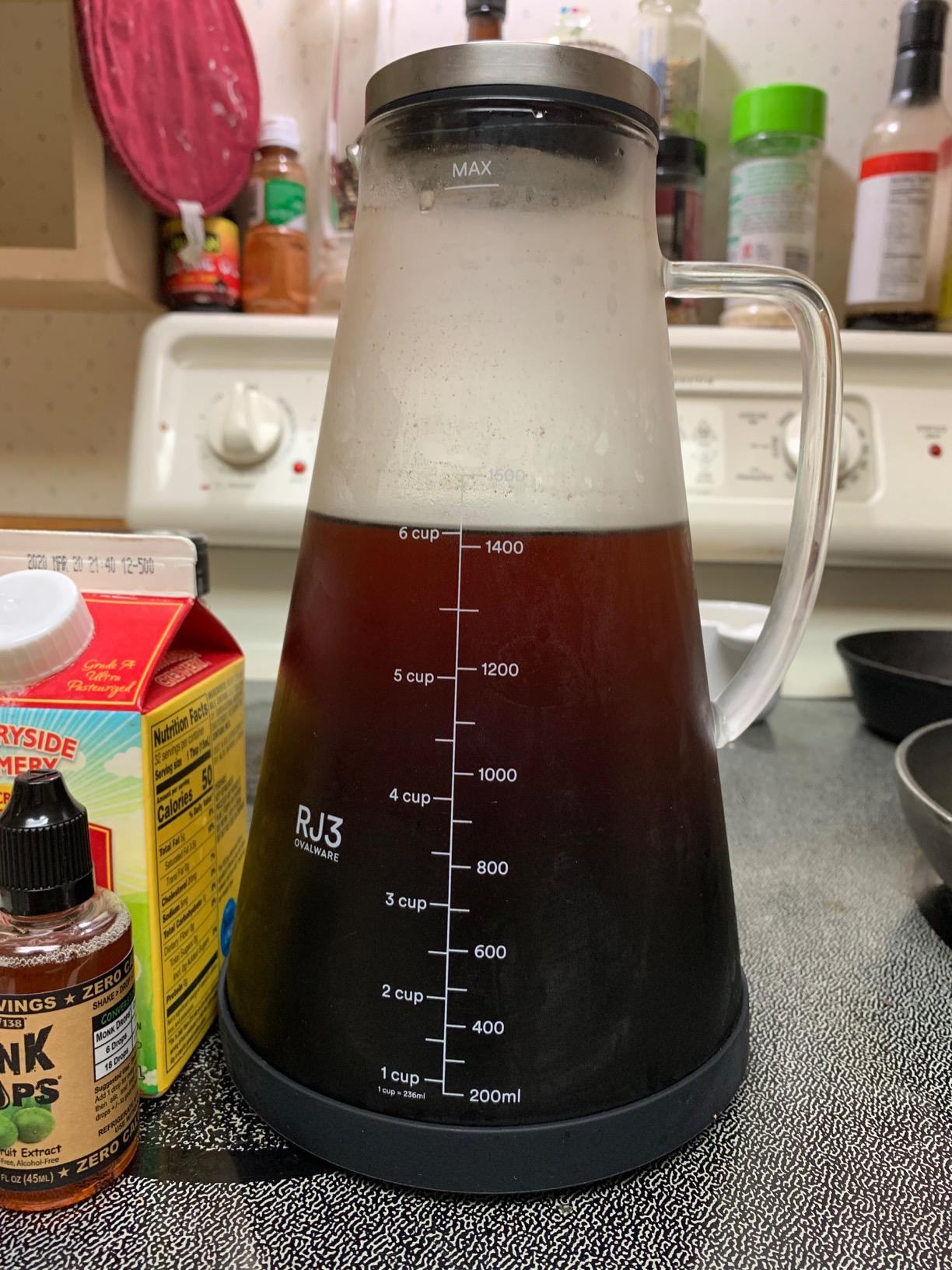 OVALWARE Airtight Cold Brew Coffee Maker with Tea Infuser & Spout 1.5L/51oz customer photo 1