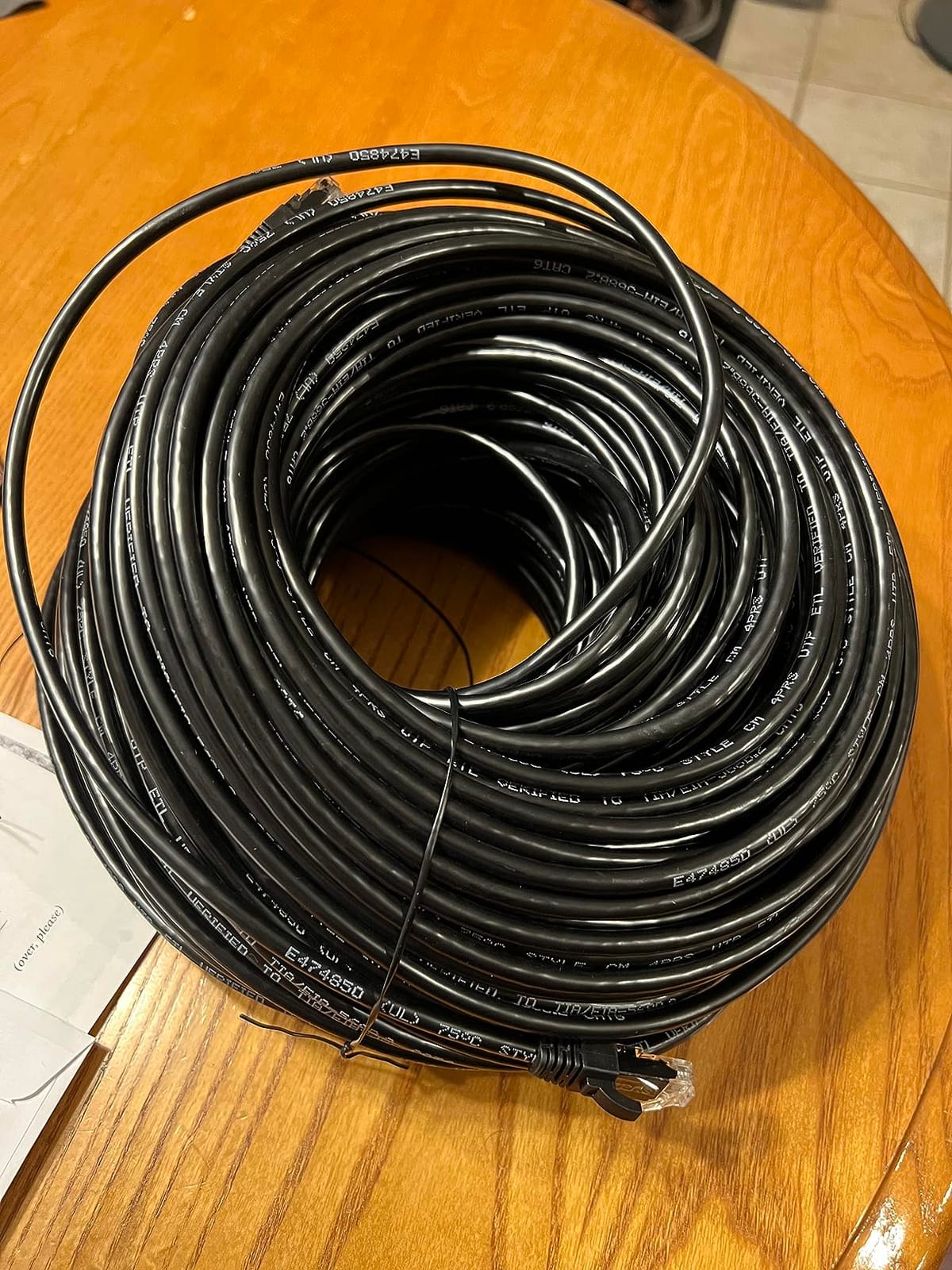 Maximm Cat6 Ethernet Cable 200 Ft, 10 Gbps 550 MHz, Snagless RJ45, White customer photo 2
