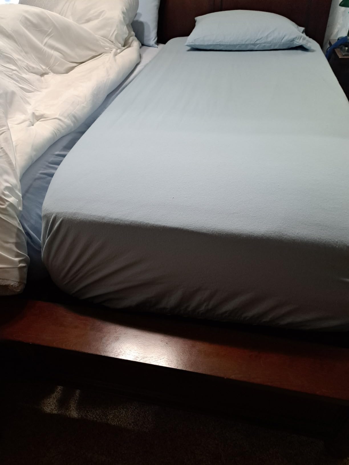 Bare Home Flannel Sheet Set 100% Cotton, Velvety Soft Heavyweight - Double Brushed Flannel - Deep Pocket (Queen, Grey) customer photo 1