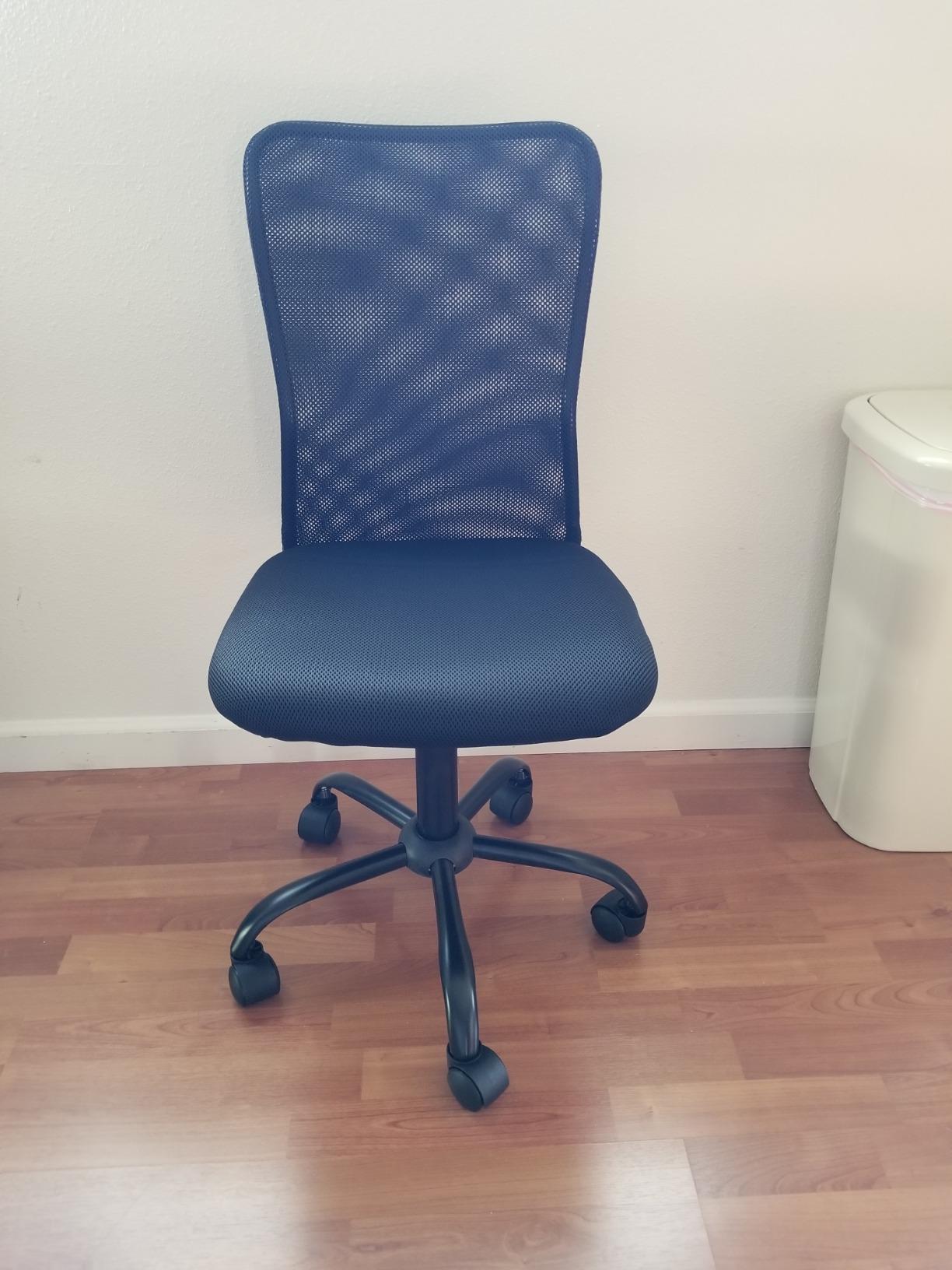 BestMassage Office Chair Cheap Desk Chair Mesh Computer Chair with Lumbar Support No Arms Swivel Rolling Executive Chair for Back Pain,Black 1 Pack customer photo 1