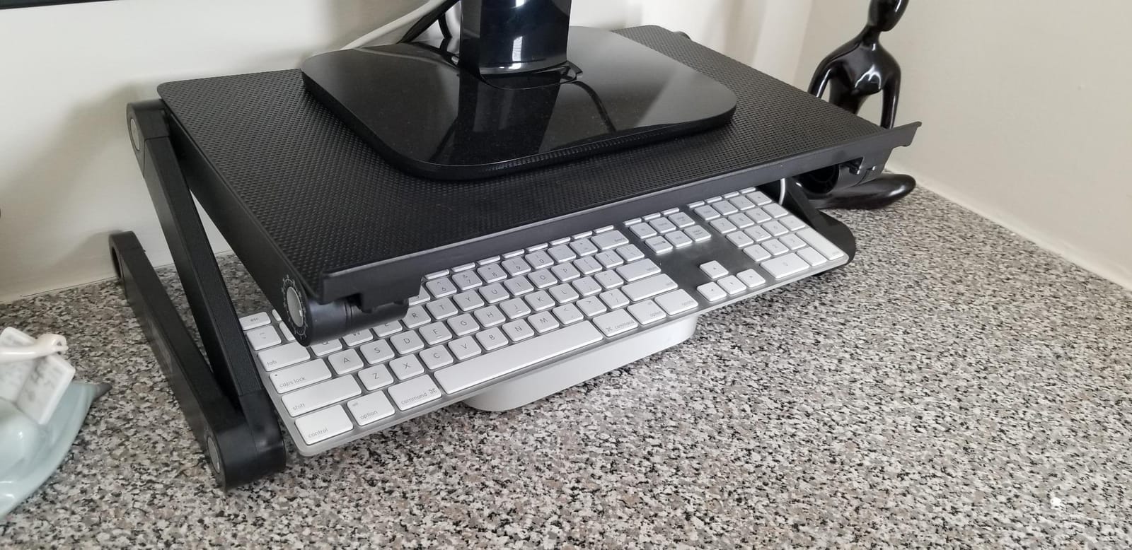 Uncaged Ergonomics WorkEZ Adjustable Monitor Stand Riser for Desk, Aluminium computer riser customer photo 2