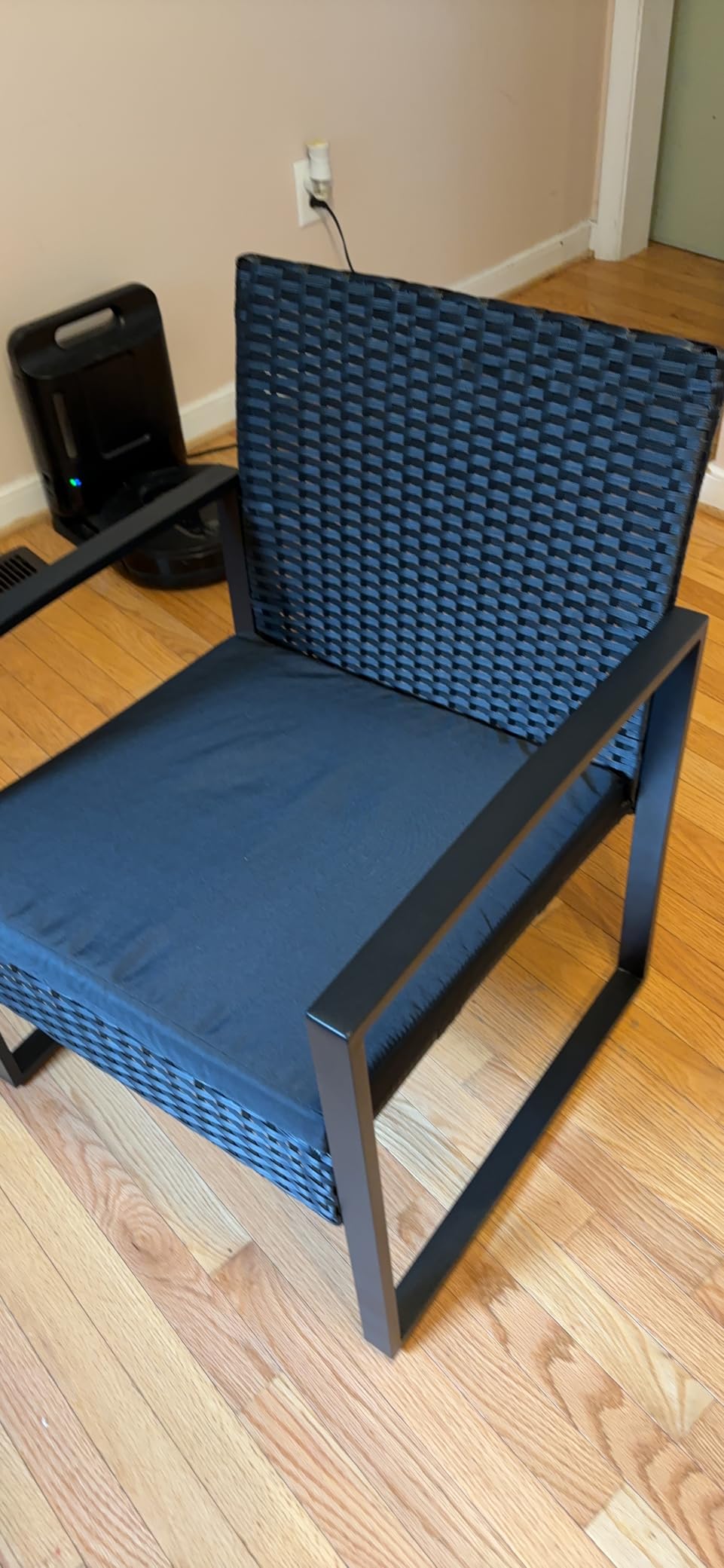 Flamaker 3 Pieces Patio Furniture Set Outdoor Wicker Bistro Chair (Black) customer photo 2