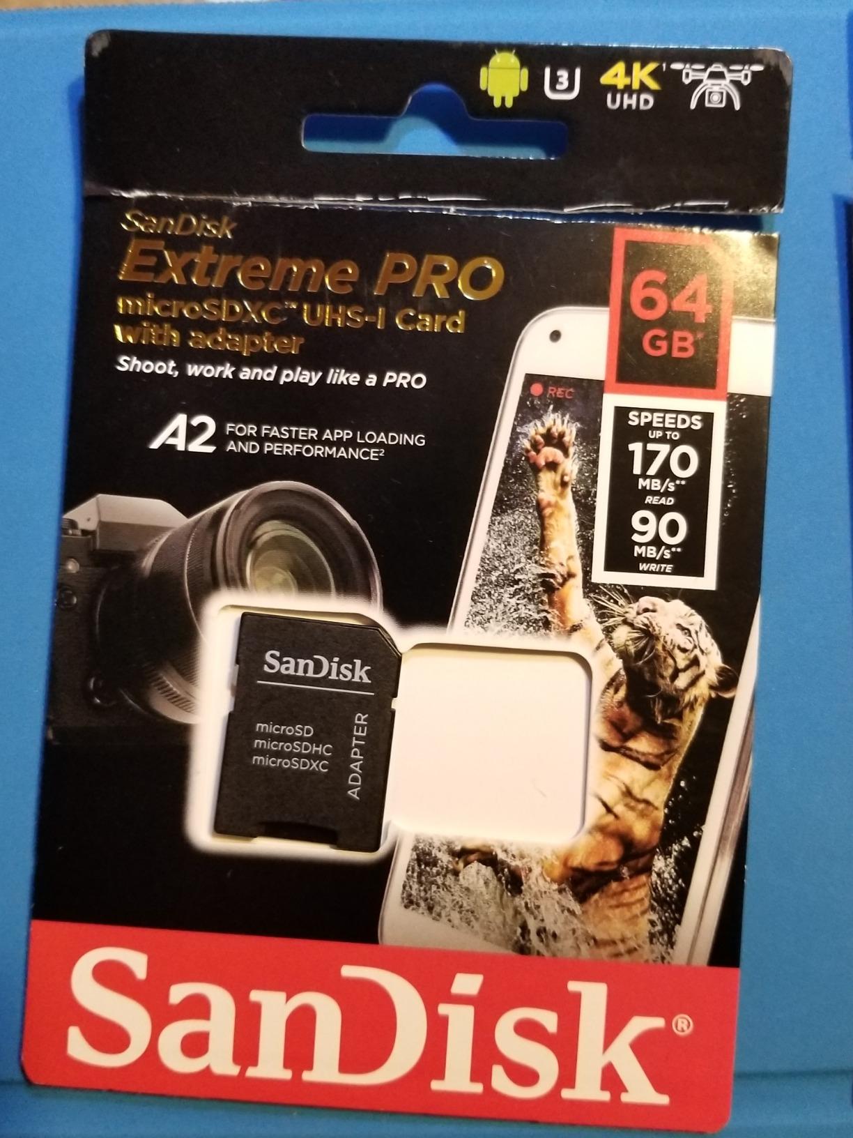 SanDisk Extreme Pro MicroSDXC UHS-I U3 A2 V30 64GB + Adapter customer photo 1
