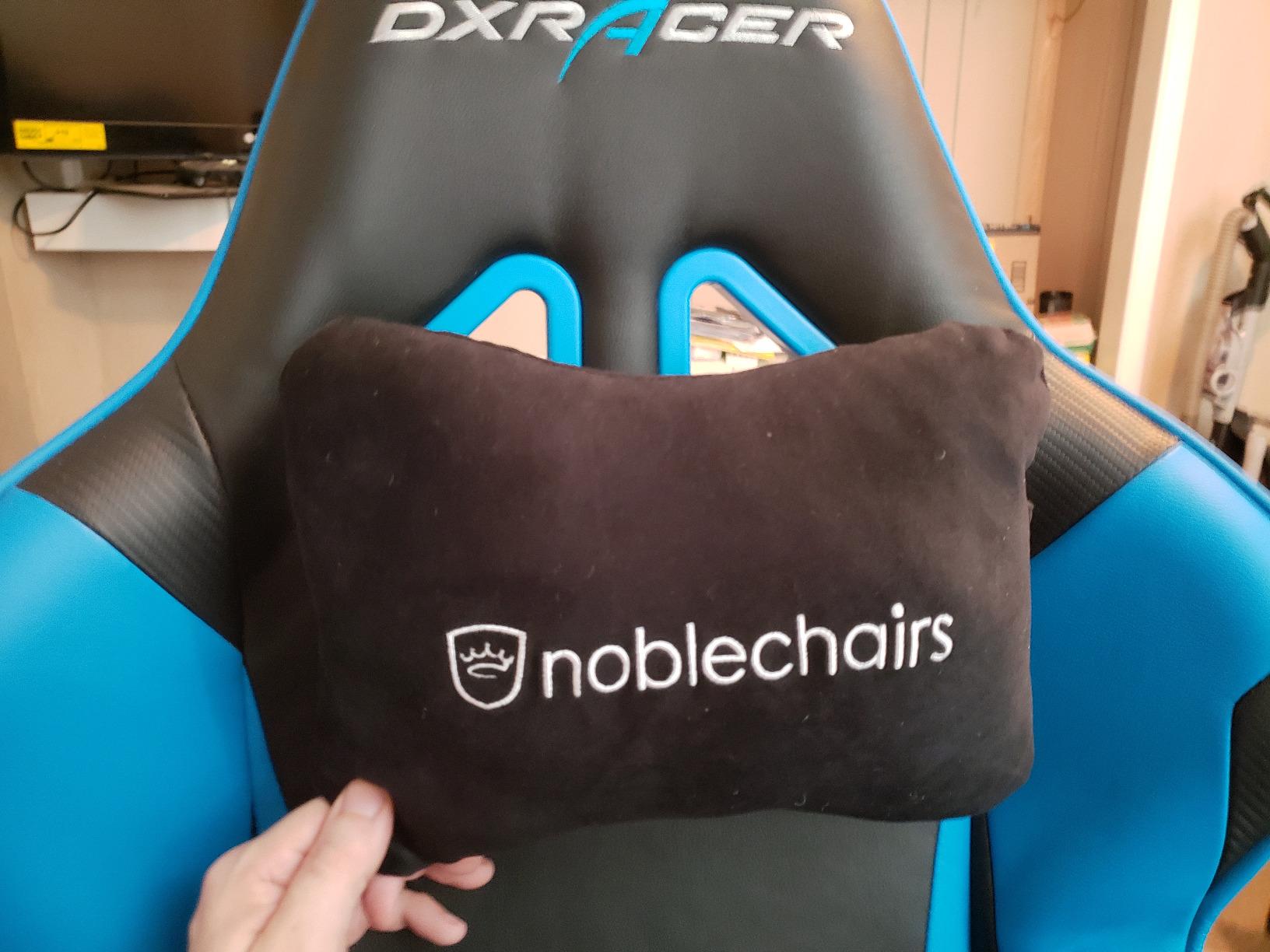 noblechairs Lumbar-Support Pillow, Gaming-Chair Cushion Set, Black/Gold | Memory foam neck pillow and lumbar cushion set for gaming and office chairs, universal strap customer photo 1