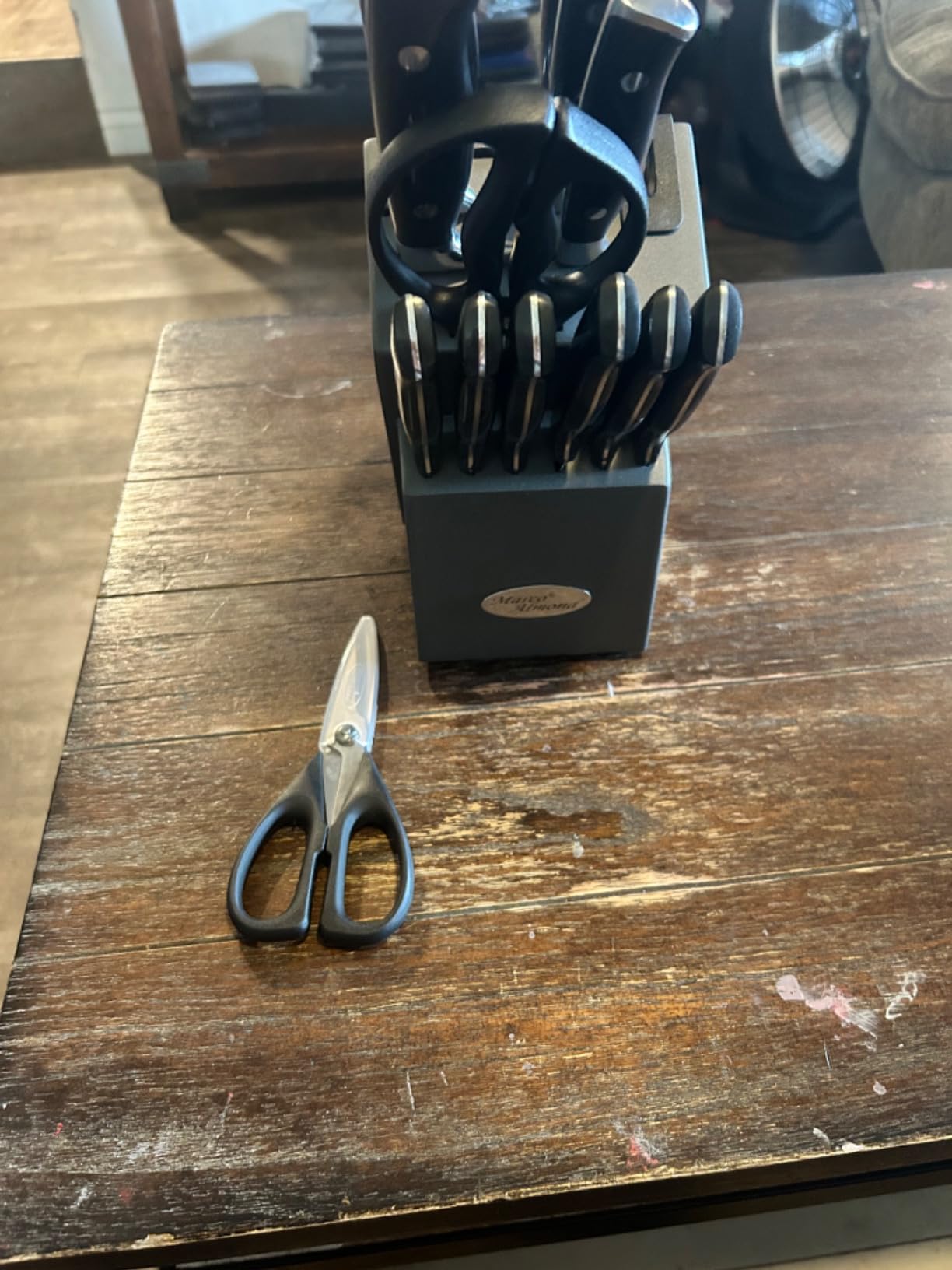 Marco Almond Knife Block Set Kitchen Knives Built-in Sharpener customer photo 1