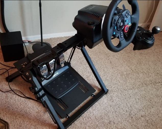 GT OMEGA Apex Racing Wheel Stand - Compatible with Logitech G29 and G920, Fanatec ClubSport, and Thrustmaster TX, T500, & T300, Foldable, Tilt-Adjustable for Racing Control customer photo 2