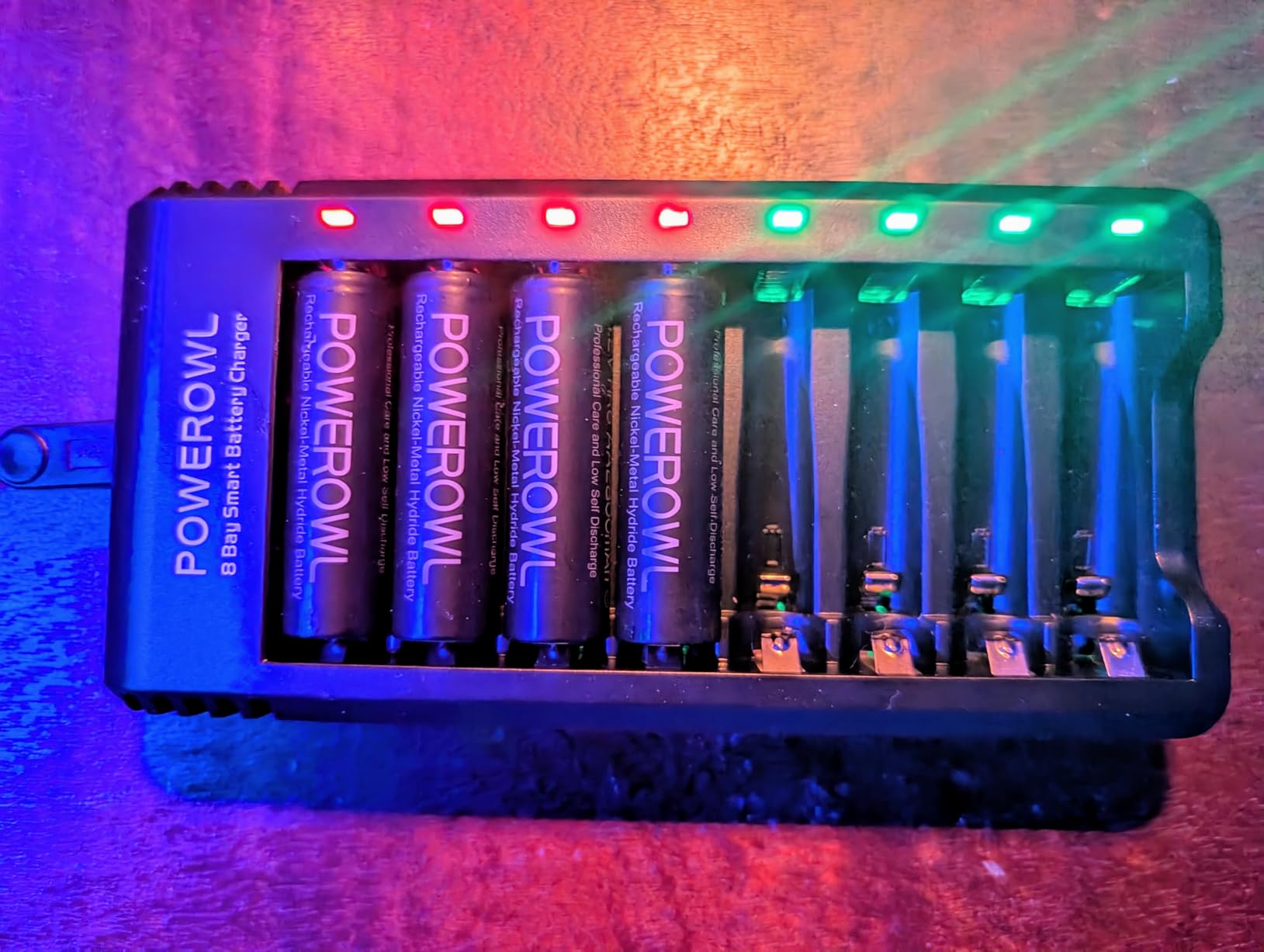 POWEROWL 8 Bay AA AAA Battery Charger, USB High-Speed Charging, Independent Slot, for Ni-MH Rechargeable Batteries customer photo 2