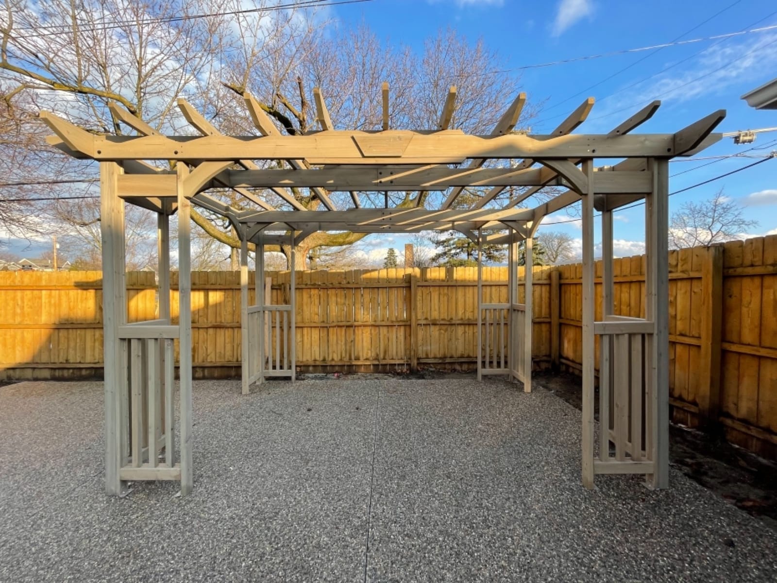 Yardistry 10x14 Madison Cedar Pergola with Removable Snap-on Sunshade, Timber Gray Wood Stain customer photo 1