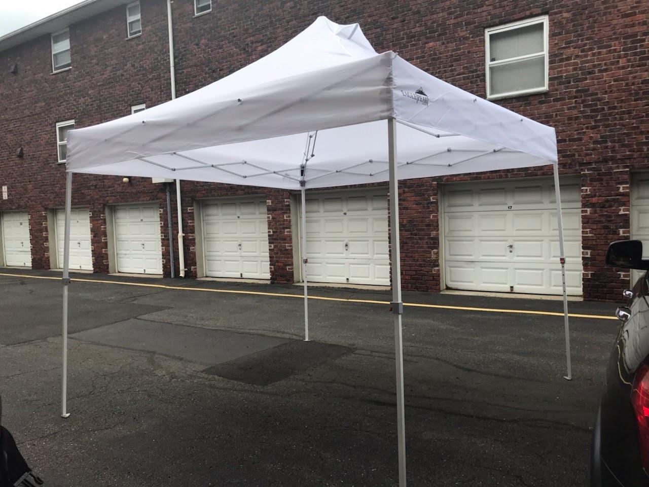 EAGLE PEAK 10' x 10' Heavy Duty Commercial Canopy Tent Pop Up Industrial Instant Canopy Shelter with 100 Square Feet of Shade (White) customer photo 2