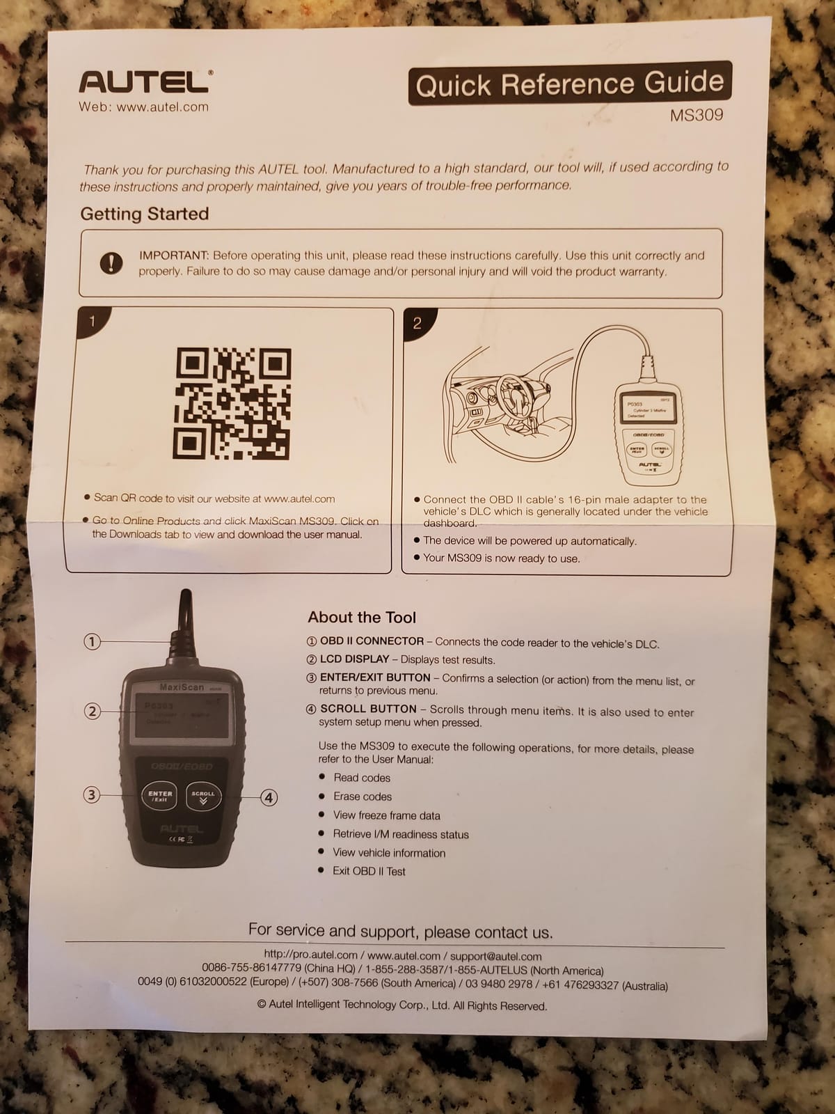 Autel OBD2 Scanner MS309 Universal Car Engine Fault Code Reader, Check Engine Light and Emission Monitor Status, OBDII CAN Diagnostic Scan Tool customer photo 1