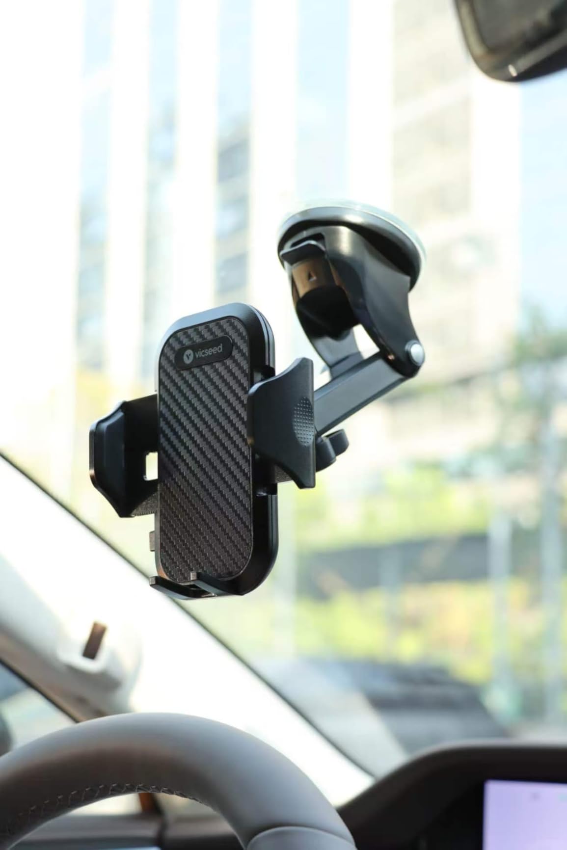 VICSEED 2026 Ultimate Sturdy Car Phone Holder [Upgraded 95+LBS Strongest Suction] Universal Long Arm Cellphone Mount for Car Dashboard Windshield Vent Truck Boat for iPhone 17 16 Pro Max & Android customer photo 1