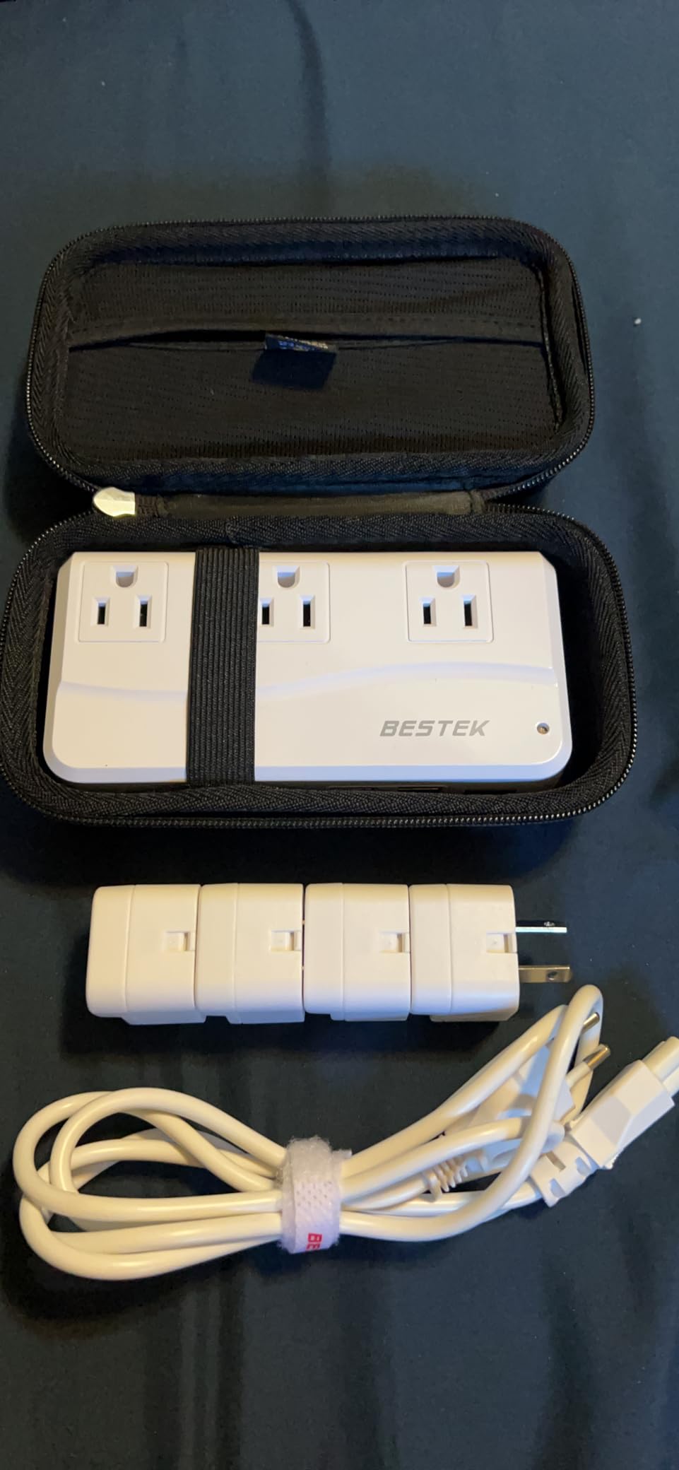 BESTEK Universal Travel Adapter 220V to 110V Voltage Converter, 250W Step Down Power Converter with 4 USB Ports(PD20W) & 3 AC Outlets and EU/UK/AU/US/India Worldwide Plug Adapter customer photo 2