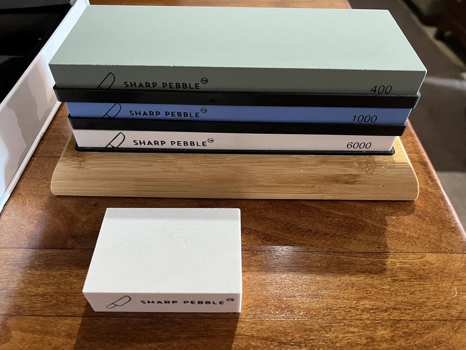 Sharp Pebble Knife Sharpening Stones Kit -Grits 400/1000/6000 customer photo 1