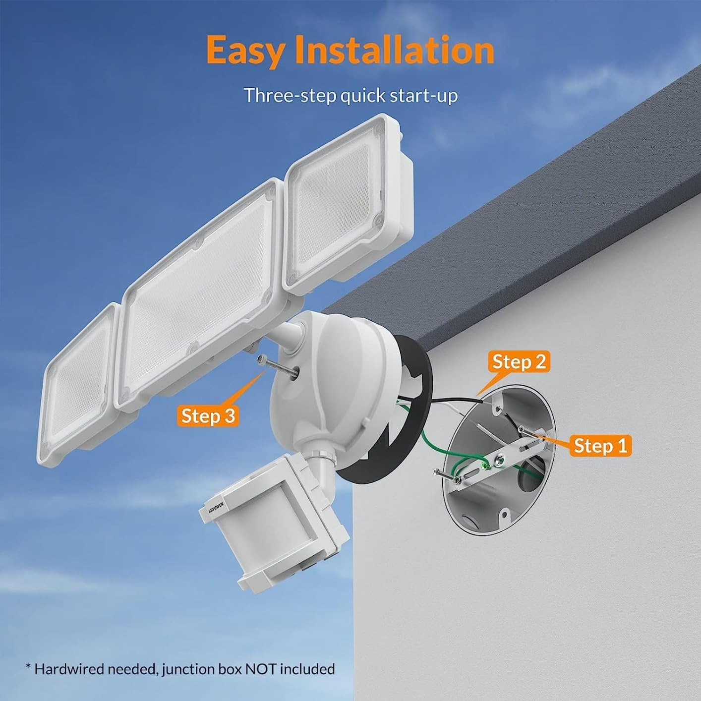 LEPOWER LED Security Light Motion Sensor Outdoor Lights, Easy to Install customer photo 2