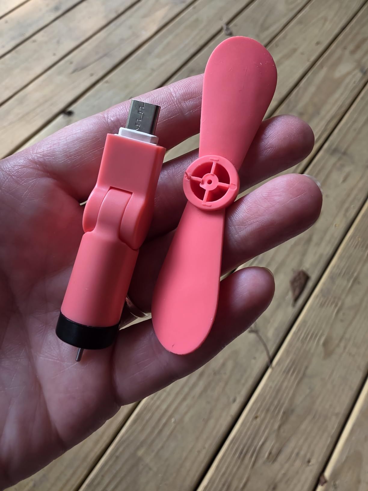 Type C Mini Fan(2 pack), 180 Rotating Portable USB-C Cool Cooler Mobile Phone Fan Compatible with USB C TYPE C Interface iPhone 15/15 Pro/Pro Max, One Plus, Pixel/HTC/Huawei/LeEco/Samsung and More customer photo 1