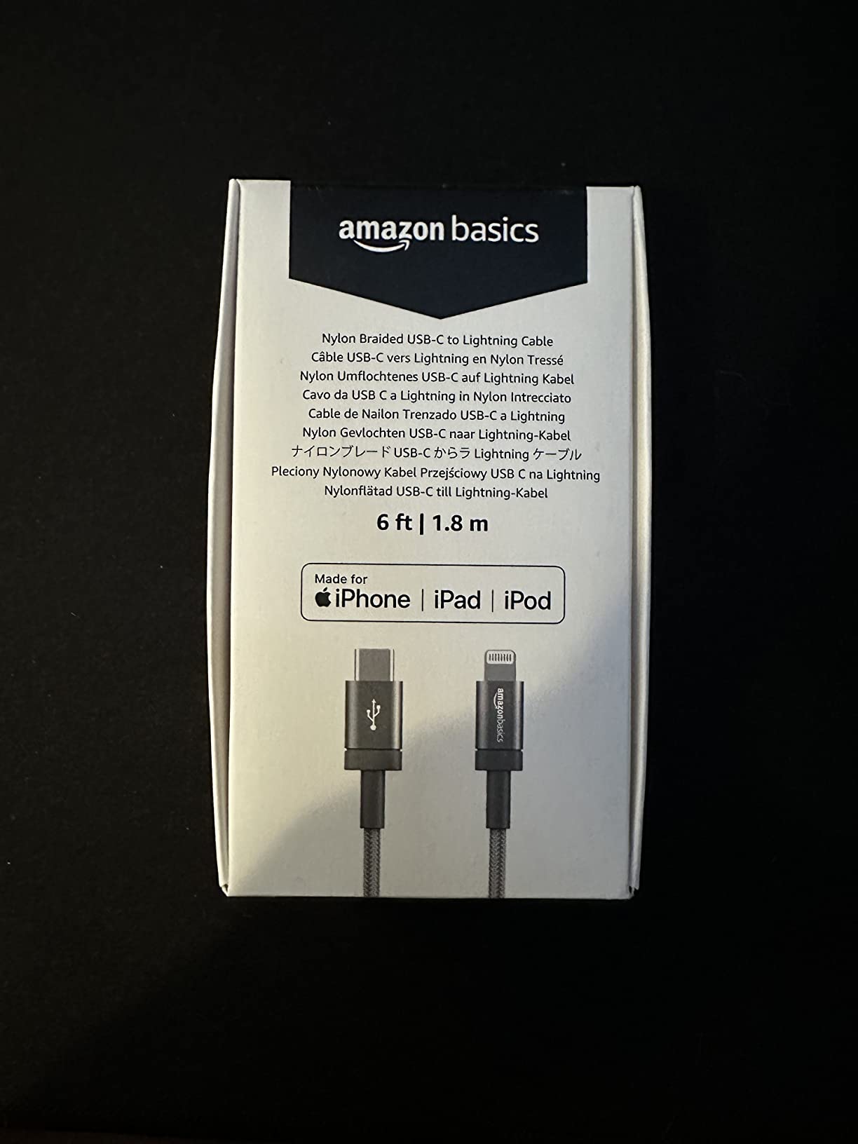 Amazon Basics MFi Certified USB-C to Lightning Cable, Fast Charging with Power Delivery for Apple iPhone 14 Series, 13 12 11 X Xs Pro, Pro Max, Plus, iPad, 6 Foot, Dark Gray customer photo 1