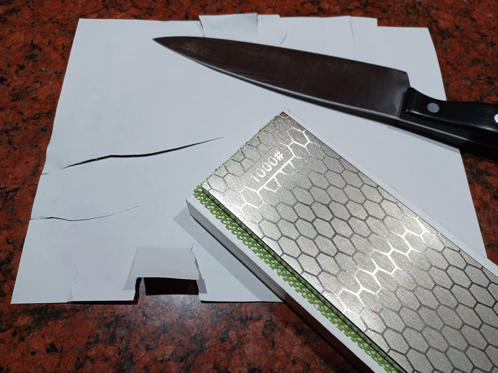 S SATC Diamond Sharpening Stone 2 Side Grit 400/1000 Diamond Plate Honing Stone 8-inch Hone Sharpener White customer photo 1