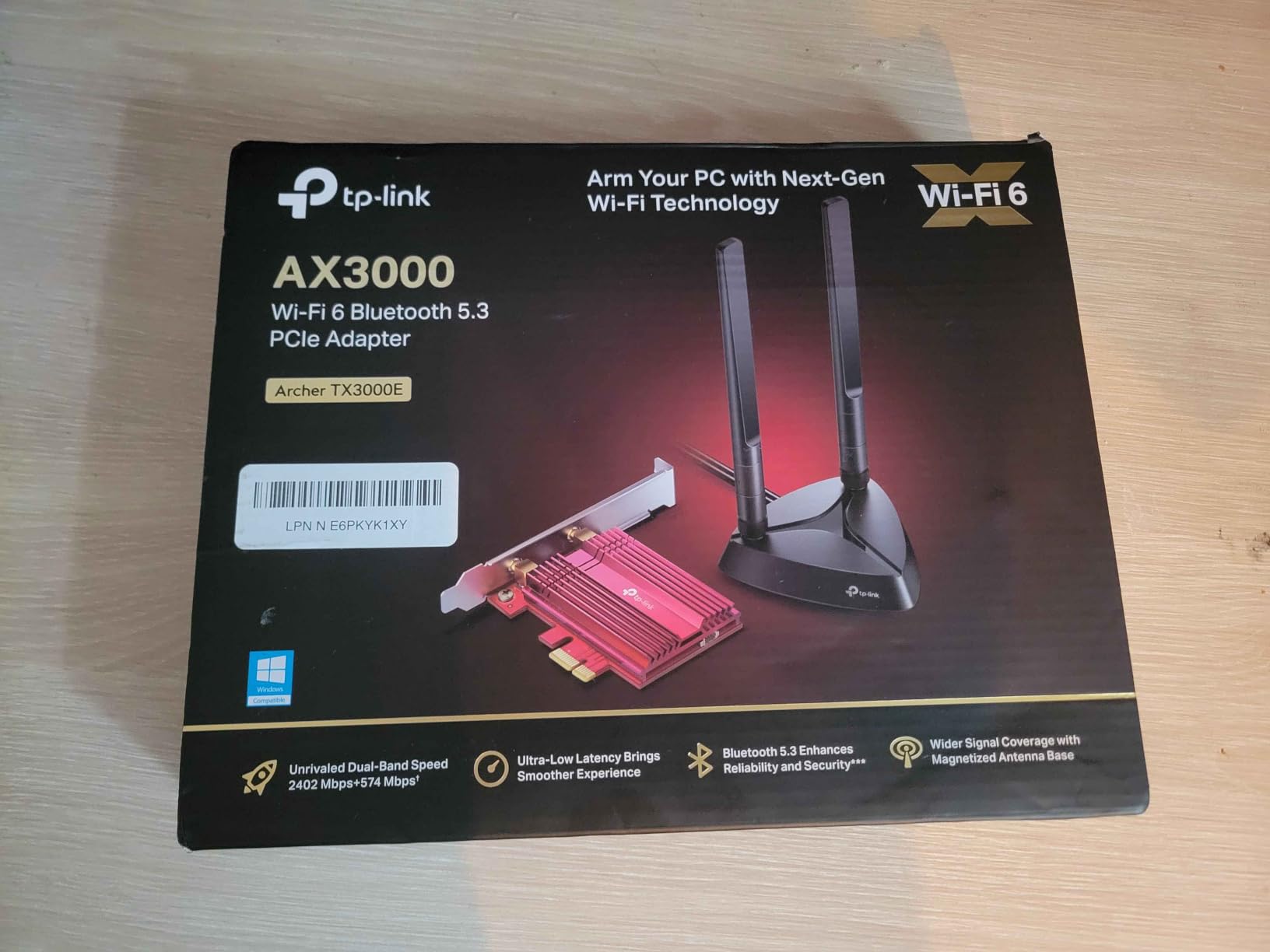 TP-Link WiFi 6 PCIe WiFi Card for PC, AX3000 Dual Band with Magnetized Base customer photo 1