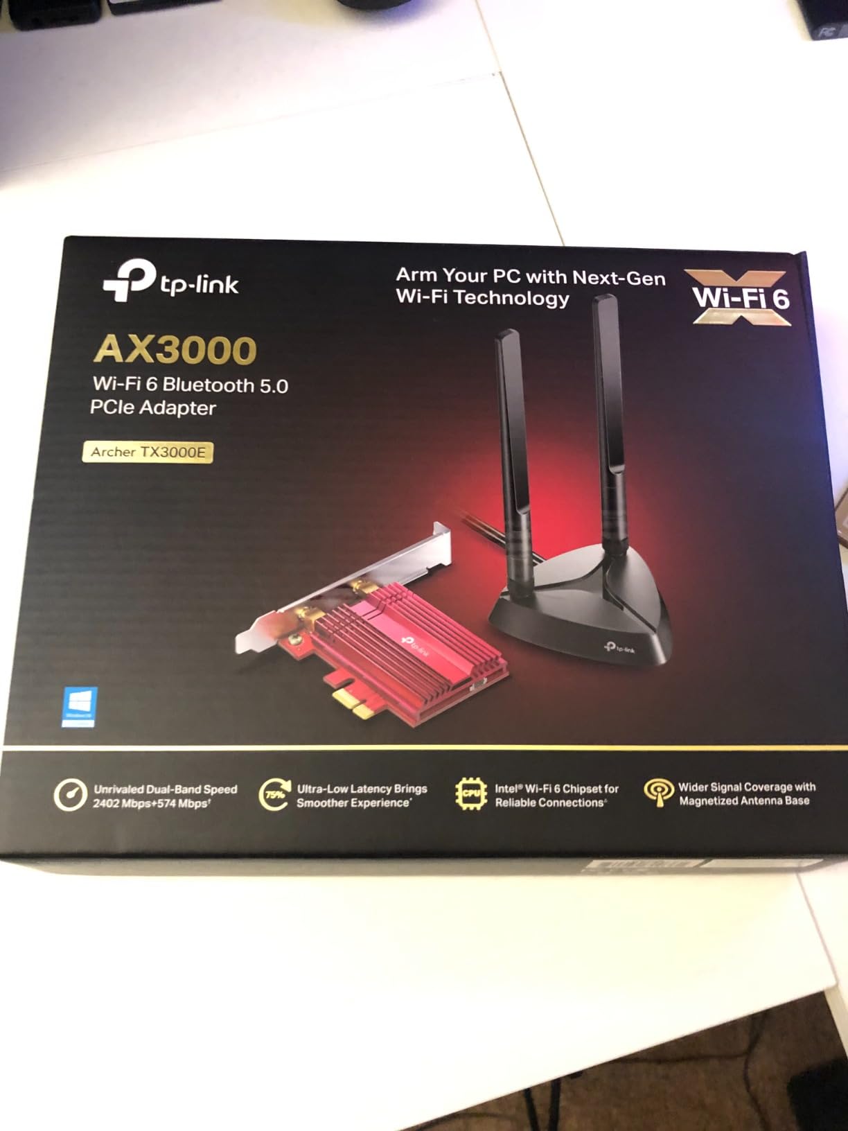 TP-Link WiFi 6 PCIe WiFi Card for PC, AX3000 Dual Band with Magnetized Base customer photo 2