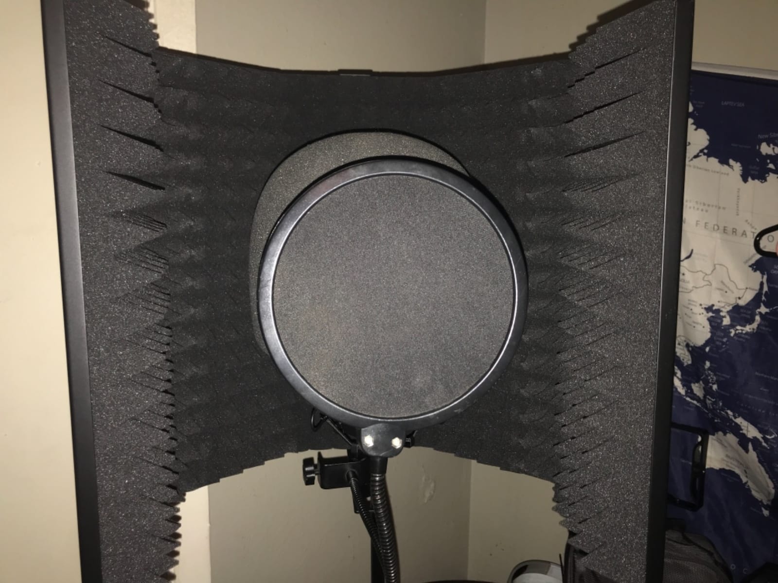 Aokeo Studio Recording Microphone Isolation Shield with Pop Filter & Tripod Stand, High Density Absorbent Foam to Filter Vocal, Foldable Sound Shield for Blue Yeti and Condenser Microphones customer photo 2