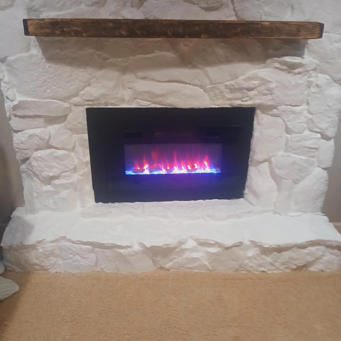 Antarctic Star 36 Inch Electric Fireplace in-Wall Recessed and Wall Mounted, Fireplace Heater and Linear Fireplace with Multicolor Flame, Timer, 750/1500W Control by Touch Panel & Remote customer photo 2