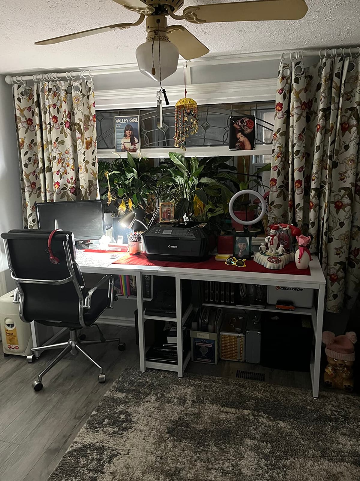 Tribesigns Two Person Desk with Bookshelf, 78.7 Computer Office Double Desk for Two Person, Rustic Writing Desk Workstation with Shelf for Home Office (Brown) customer photo 2