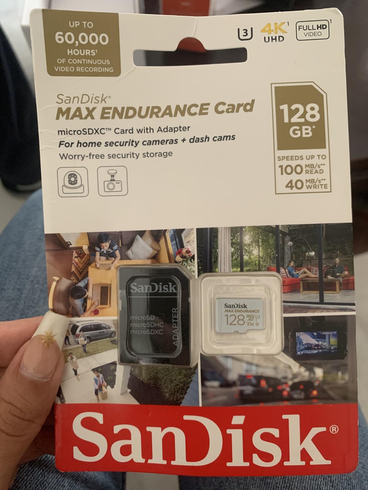SANDISK 32GB MAX Endurance microSDHC Card with Adapter for Home Security Cameras and Dash cams - C10, U3, V30, 4K UHD, Micro SD Card - SDSQQVR-032G-GN6IA customer photo 2
