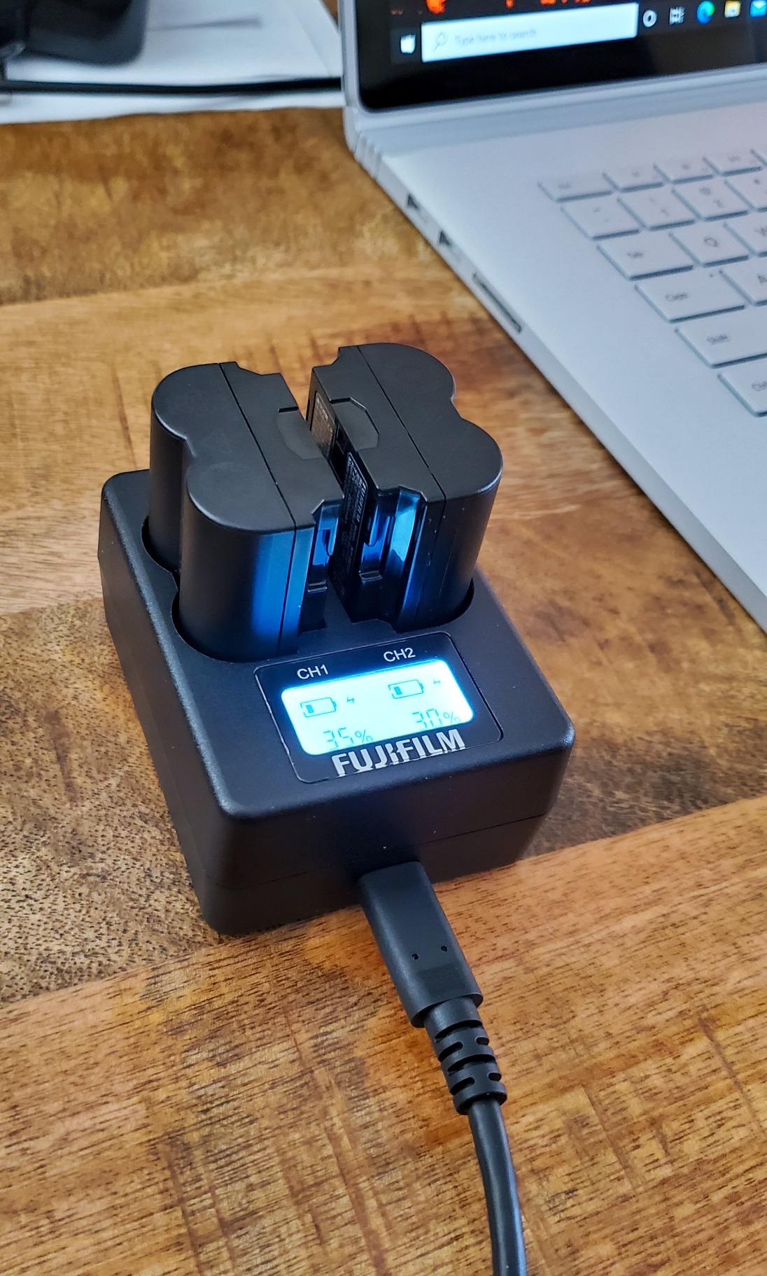 Fujifilm Twin Battery Charger for NP-W235 Battery | Twin battery charger for NP-W235 with dual slots and 1 year warranty customer photo 2