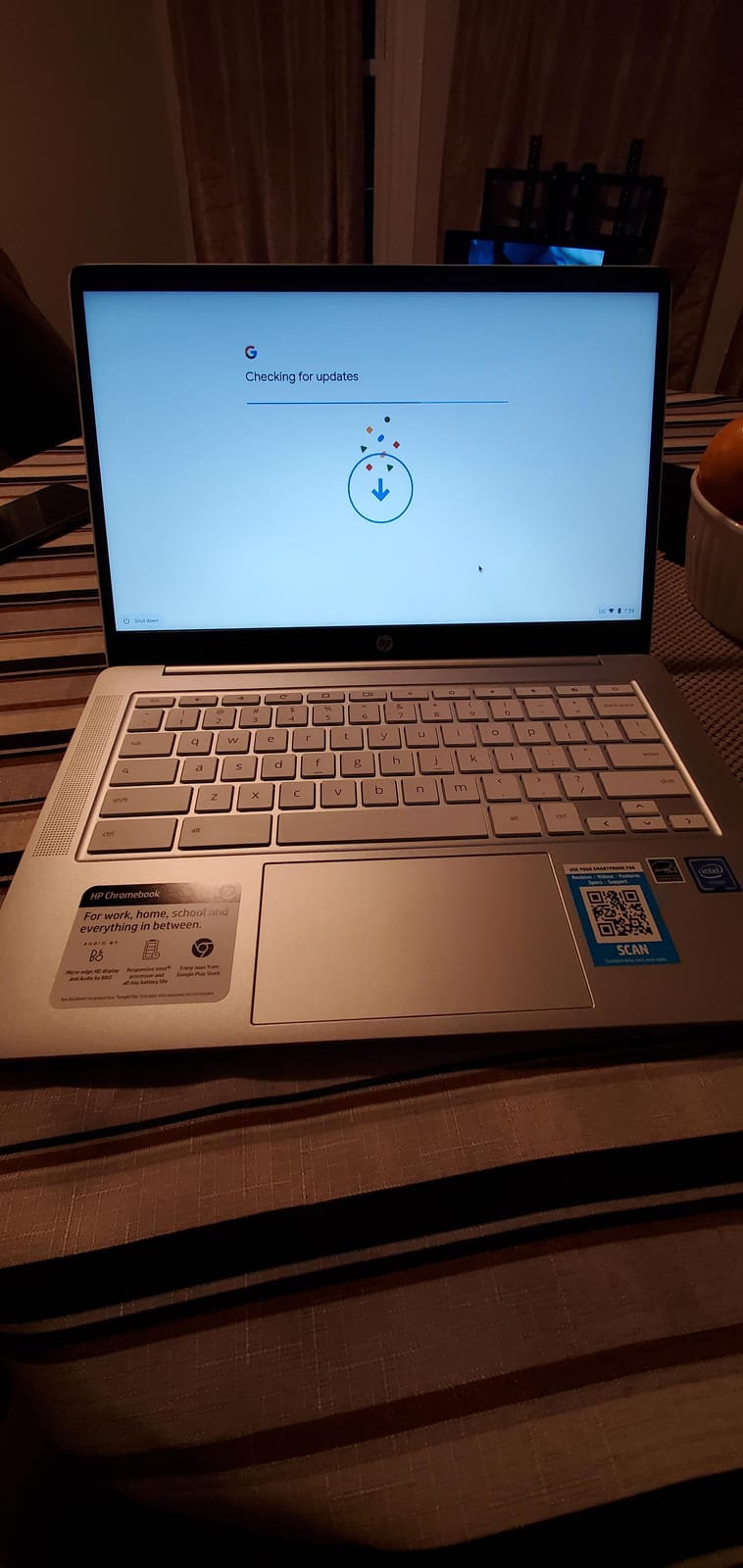 HP Chromebook 14-inch HD Laptop, Intel Celeron N4000, 4 GB RAM, 32 GB eMMC, Chrome (14a-na0020nr, Ceramic White) customer photo 2