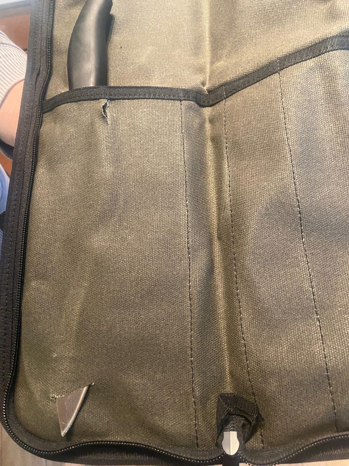 Knife Roll, 5-Pocket Chef’s Knife Roll Bag, Knife Bag, Chef Knife Case Nylon Portable Chef Carrying Travel Bag Pouch, Blue(Knives not Included) customer photo 2