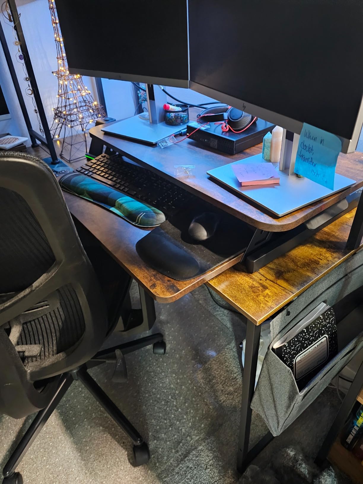 VIVO Black 32 inch Standing Desk Riser, DESK-V000S | Height Adjustable, Stand Up Desk Converter, Quick Sit to Stand, Tabletop Dual Monitor Riser Workstation, Minimal Assembly customer photo 2