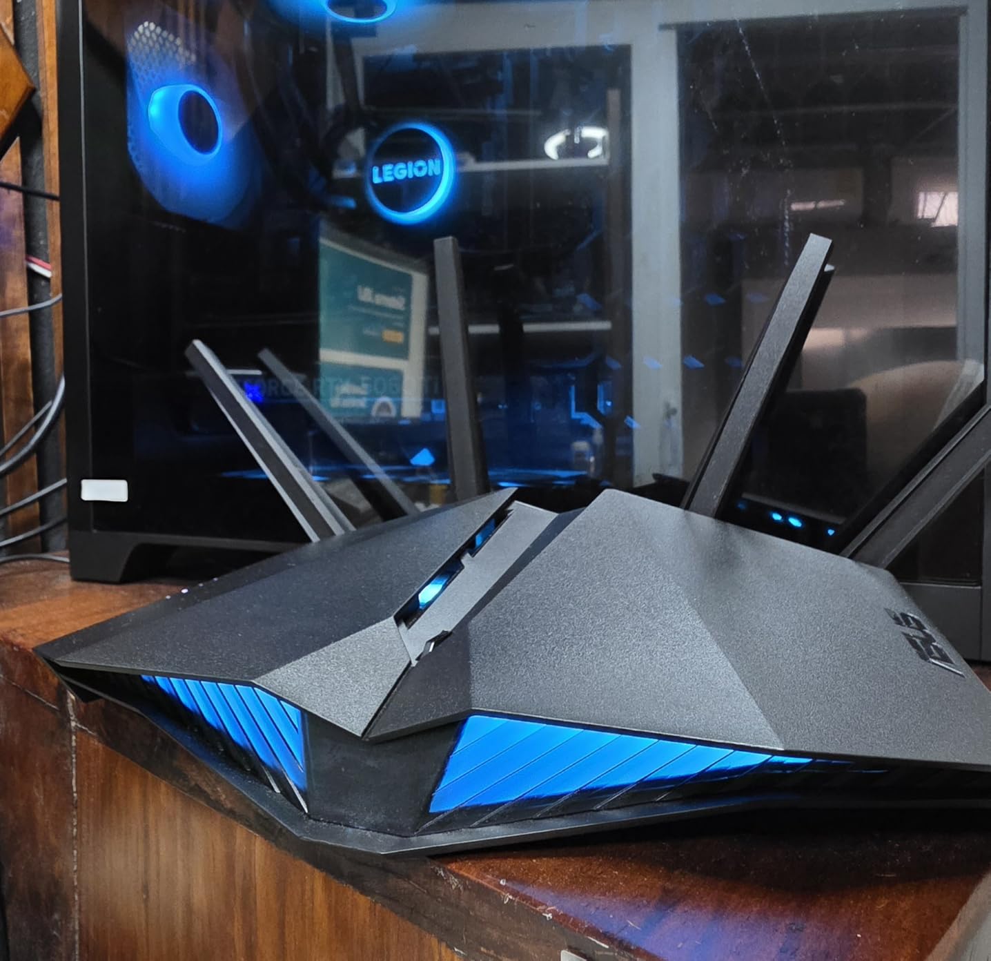 ASUS RT-AX82U (AX5400) Dual Band WiFi 6 Extendable Gaming Router, Gaming Port, Mobile Game Mode, Aura RGB, Included AiProtection Pro Security, Instant Guard, VPN, AiMesh Compatible customer photo 1