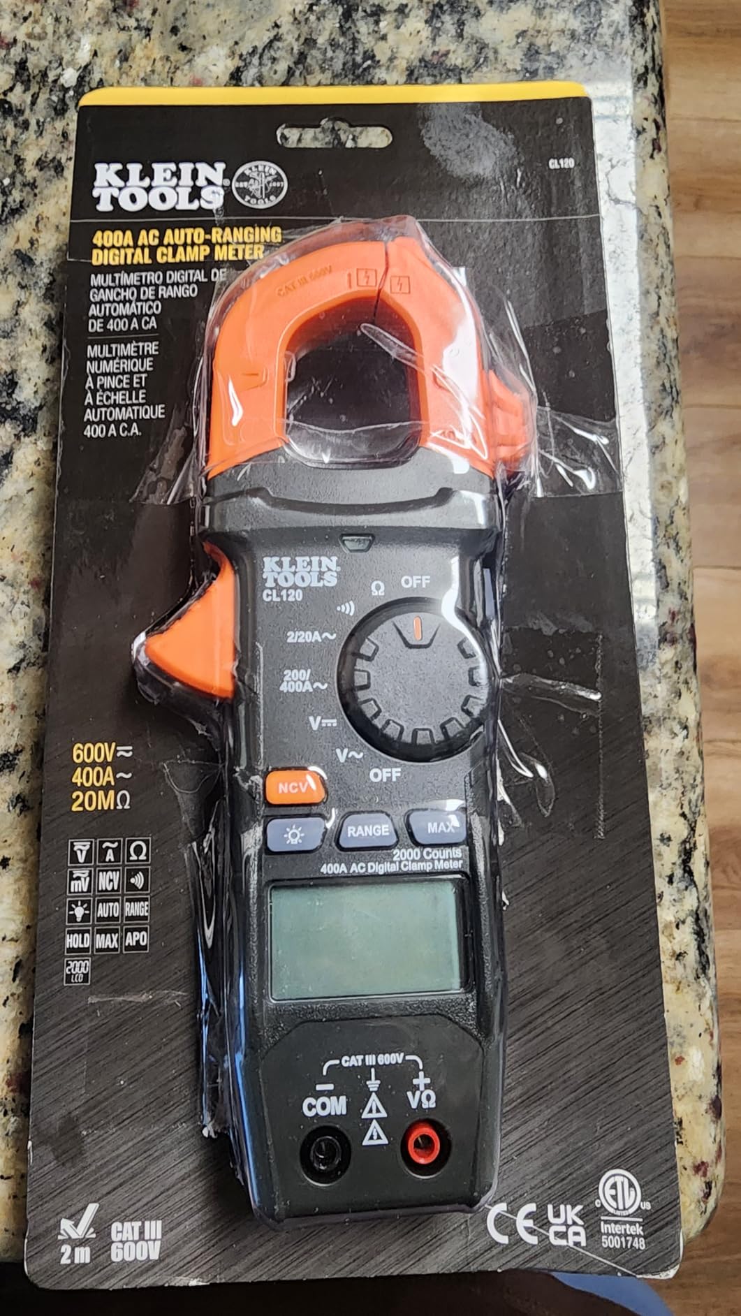Klein Tools CL120 Digital Clamp Meter, Auto-Ranging 400 Amp AC customer photo 1