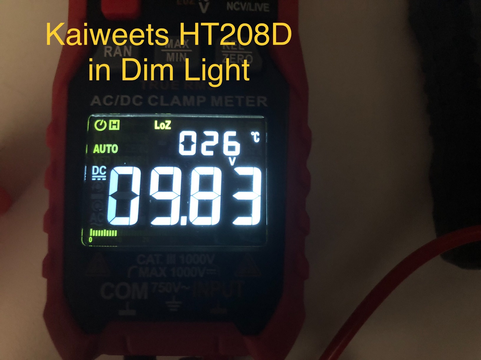KAIWEETS HT208D Inrush Clamp Meter 1000A True RMS AC/DC Current Amp Meter, VFD, LOZ Mode, 6000 Counts, Measures Current Voltage Temperature Capacitance Resistance Diodes Continuity Duty-Cycle customer photo 2
