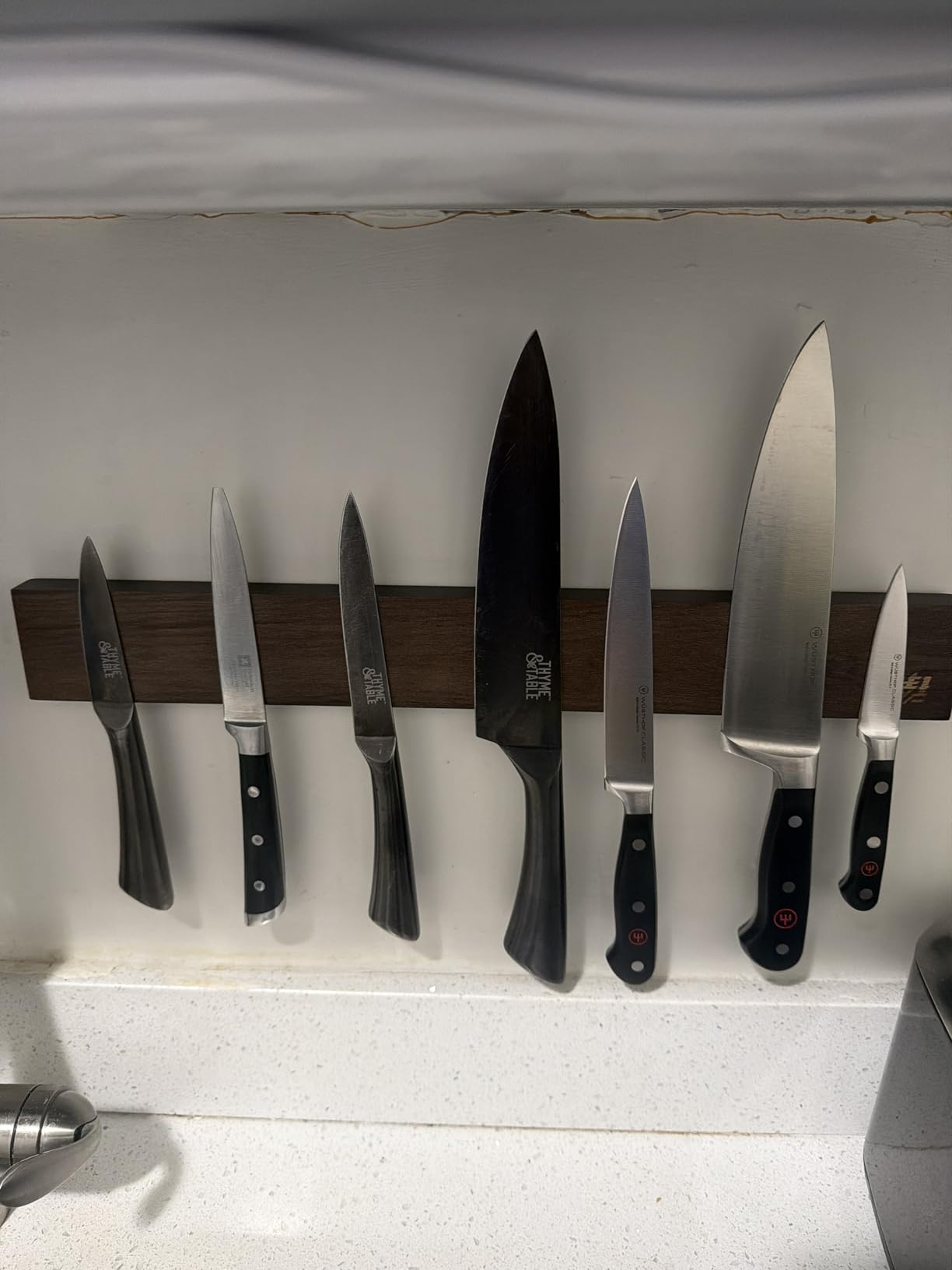 FINDKING Ash Wood Magnetic Knife Strip, Wall Mounted Wooden Knife Holder with Strong Magnets for Kitchen Organization, 16 Inch Dark Brown, Without Knives customer photo 2