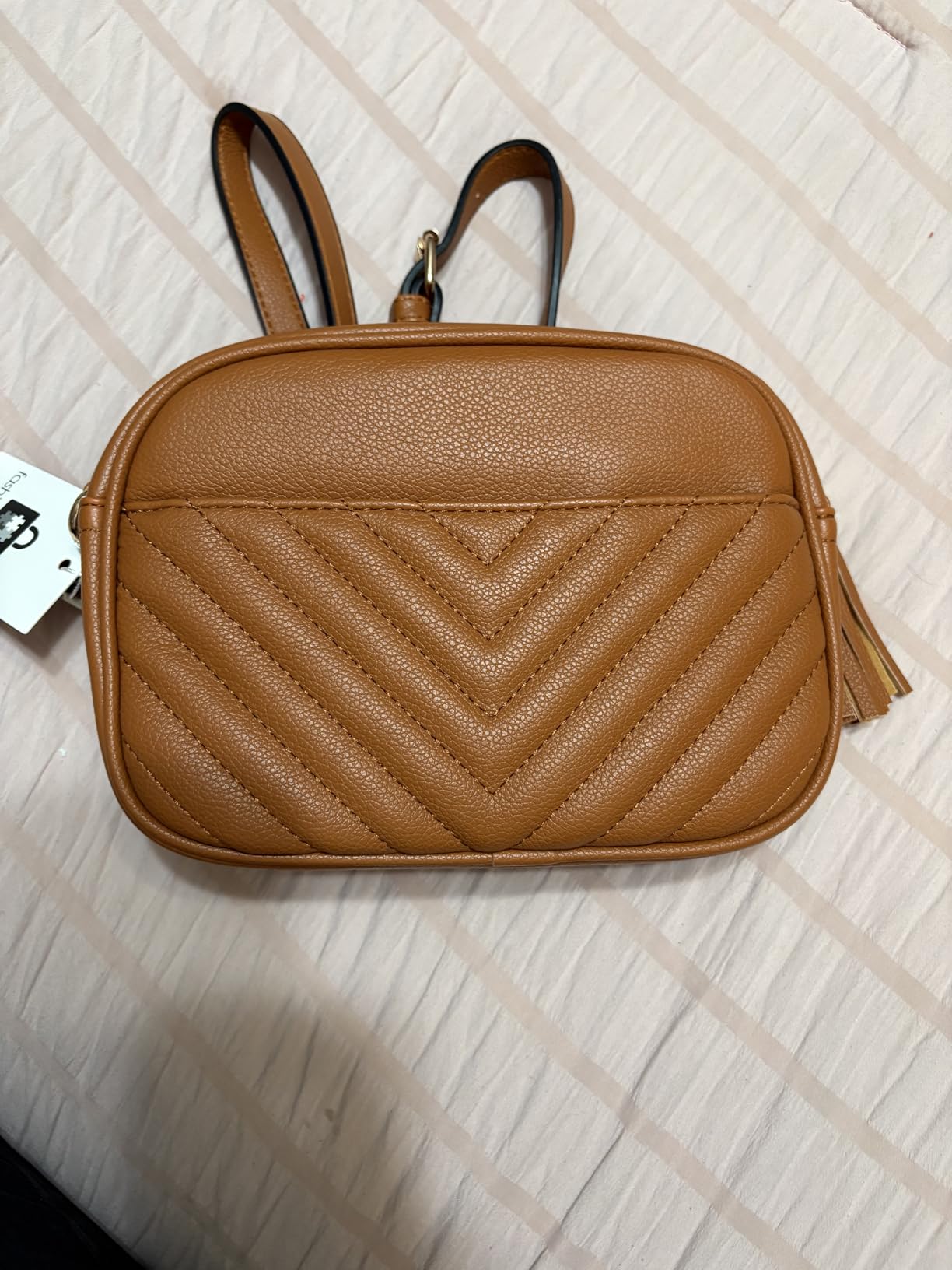 FashionPuzzle Chevron Quilted Crossbody Camera Bag with Chain Strap and Tassel customer photo 1