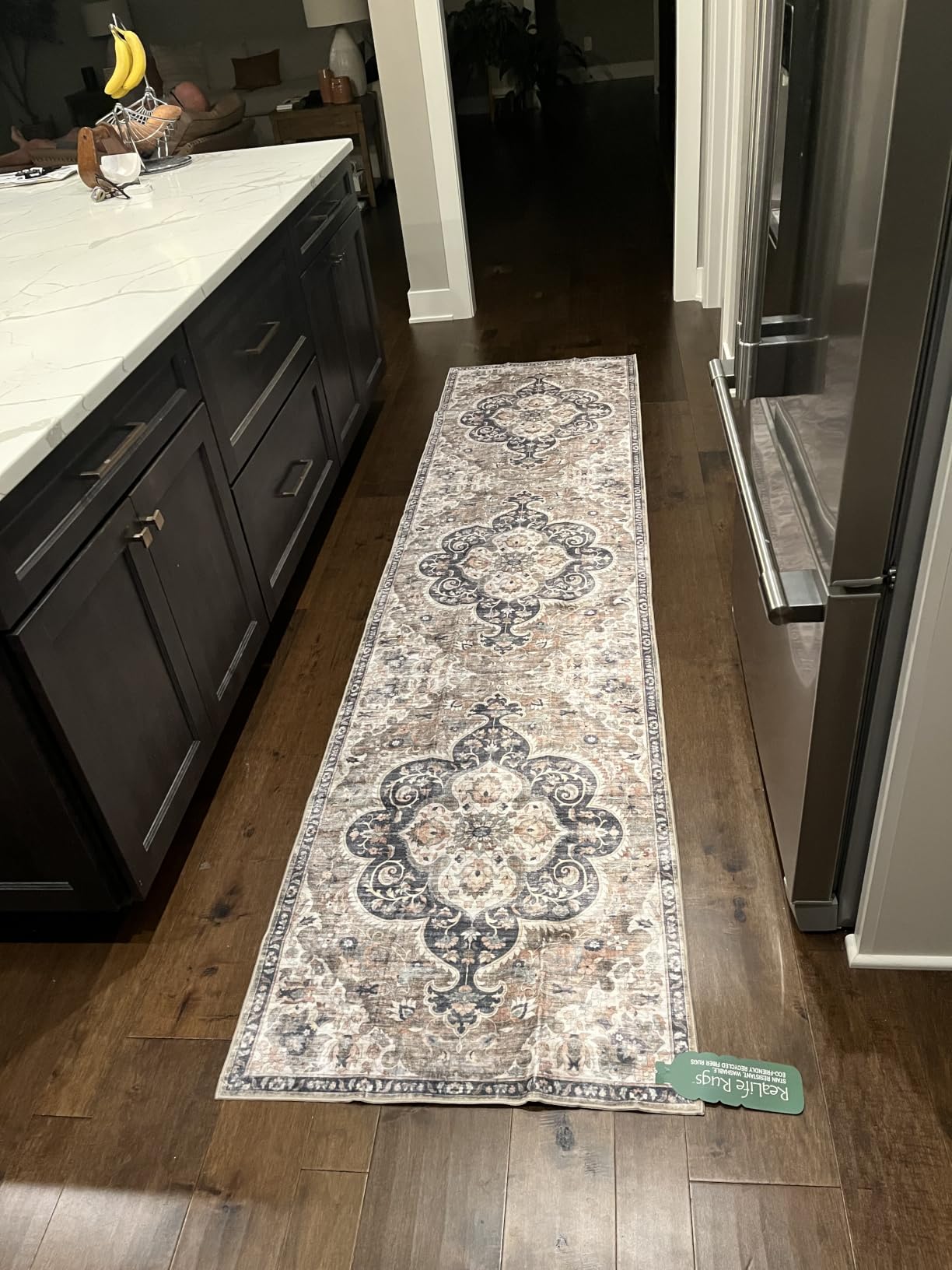 ReaLife Rugs Machine Washable Area Rug - Stain Resistant,Non-Shed - Eco-Friendly,Non-Slip, Family & Pet Friendly - Made from Premium Recycled Fiber - Vintage Bohemian Medallion - Beige Ivory, 3' x 5' customer photo 2