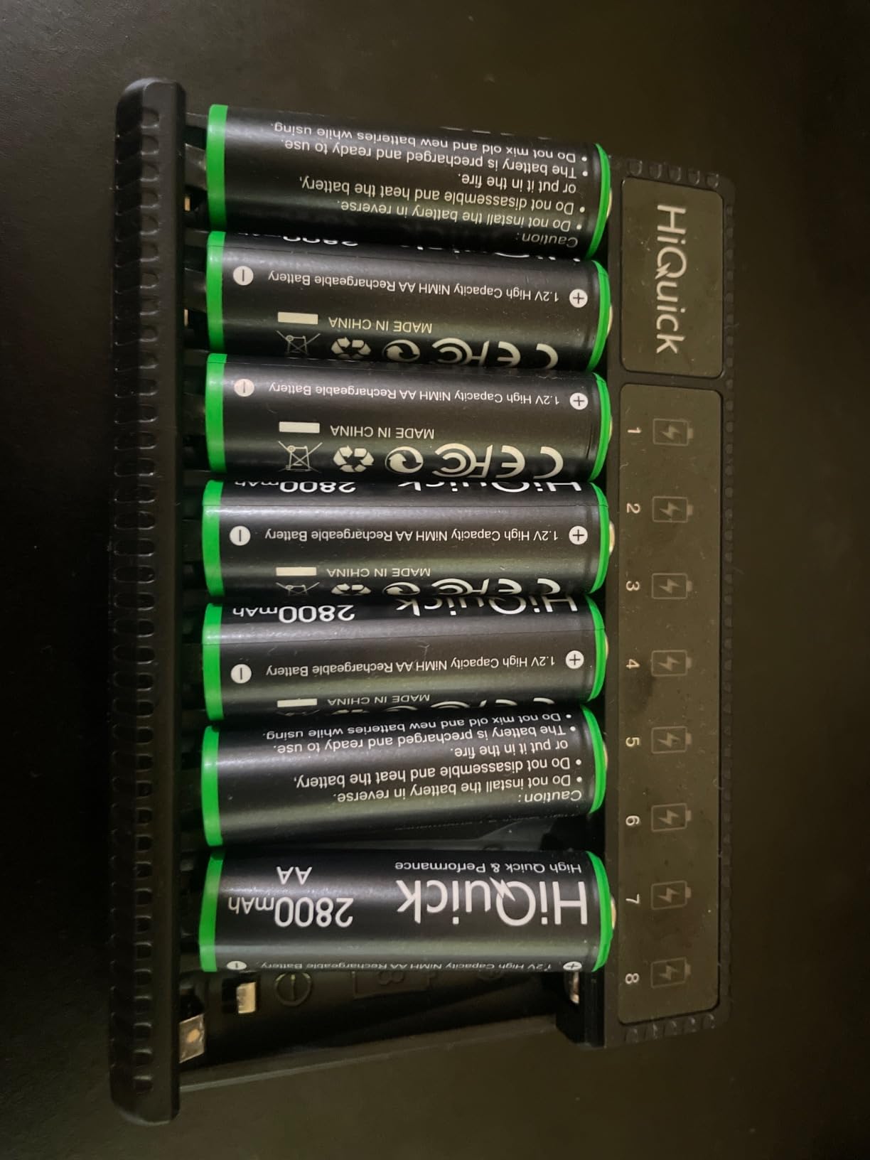 HiQuick AA Rechargeable Batteries 8 Pack, 2800mAh with 8-Bay Smart Charger | Fast charges 8 AA/AAA batteries in 2-4.5 hours, Type-C input, 2800mAh batteries last long, Recycled, Pre-charged customer photo 2