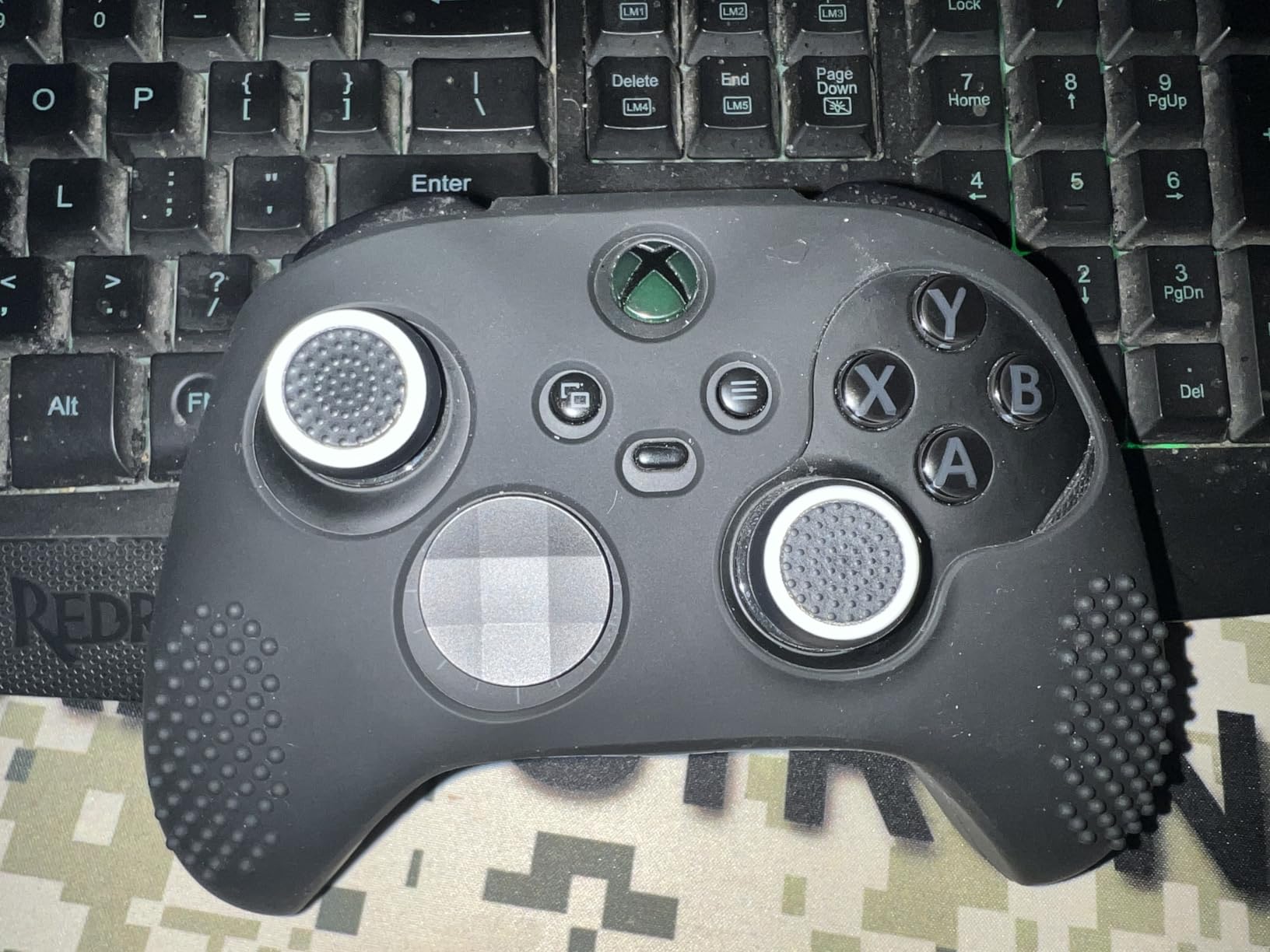 eXtremeRate PlayVital Black 3D Studded Edition Anti-Slip Silicone Cover Skin for Xbox Series X/S Controller, Soft Rubber Case Protector for Xbox Core Wireless Controller with 6 Black Thumb Grip Caps customer photo 1