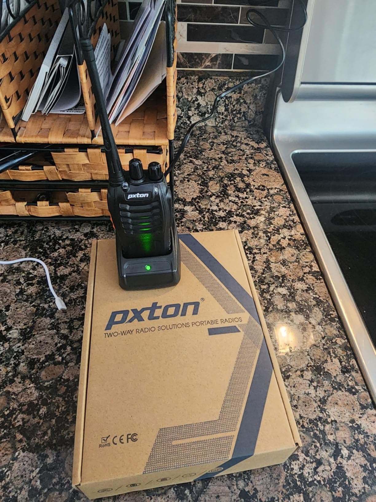 pxton Walkie Talkies Long Range for Adults with Earpieces,16 Channel Walky Talky Rechargeable Handheld Two Way Radios with Flashlight Li-ion Battery and Charger (4 Pack) customer photo 1