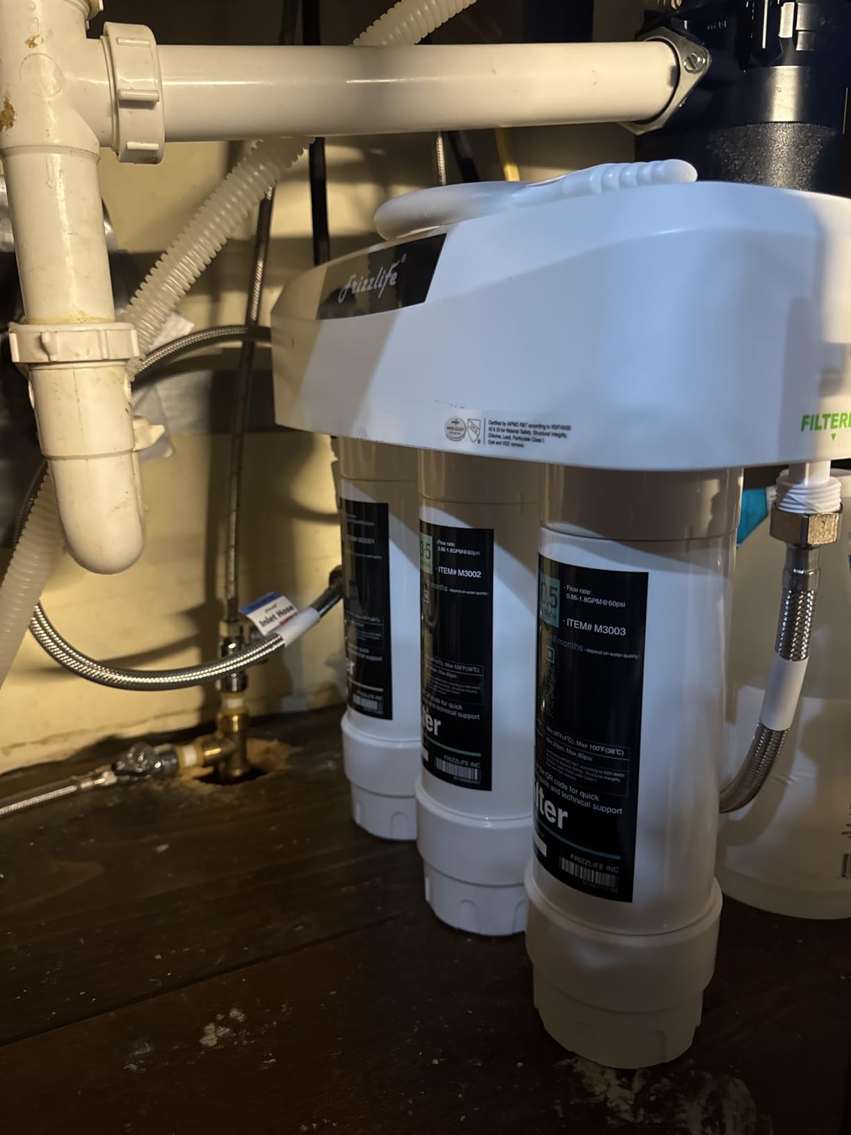Frizzlife Under Sink Water Filter System, NSF/ANSI 53&42&372 Certified, 8 Layer 0.5 Micron Water Filtration Reduce Chloramine, PFOA/PFOS, Lead, Chlorine, Bad Taste & Odor, Under Counter, SK99-NEW customer photo 2