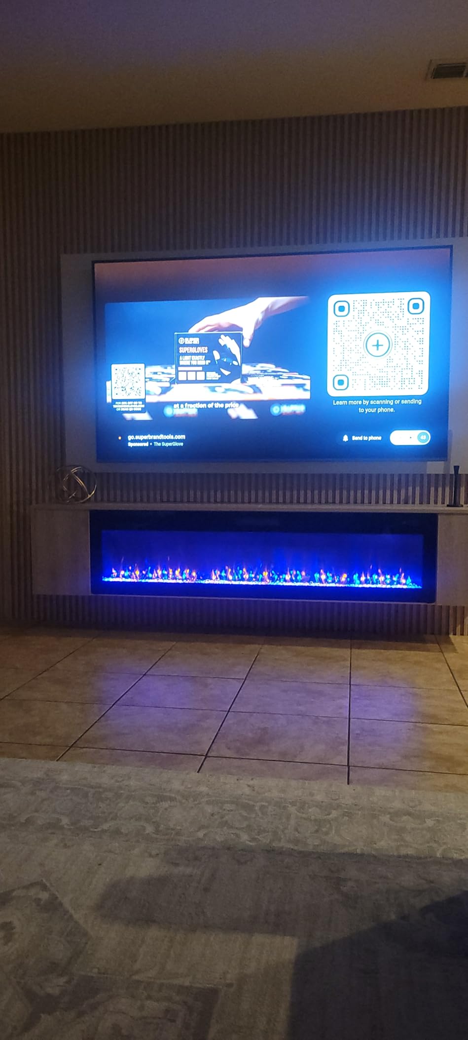 Vitesse 60 Inch Ultra Thin Electric Fireplace-Narrow Bezel Linear Fireplace Heater Recessed Wall Mounted, Remote and Screen Control, 8H Sleep Timer, Low Noise, 750/1500W for Living Room, Bedroom customer photo 2