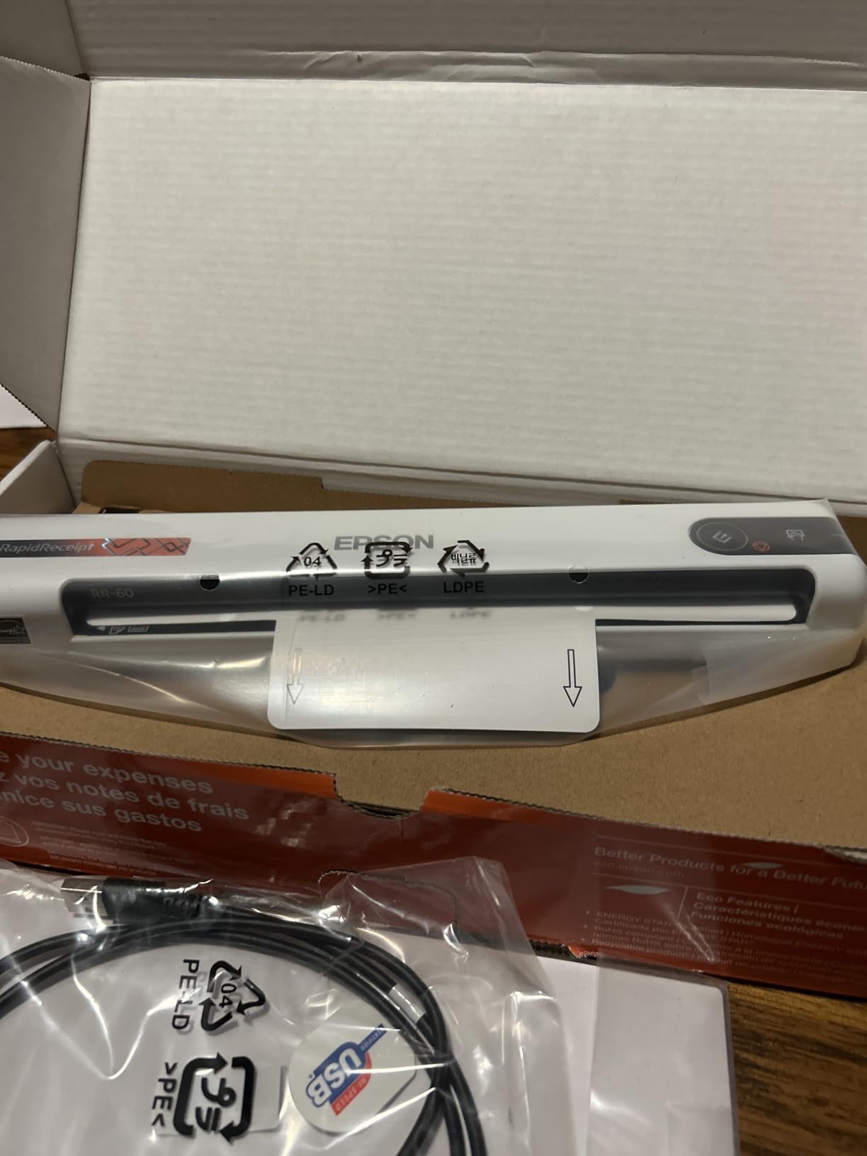 Epson RapidReceipt RR-60 Compact Mobile Document Scanner Receipt | Mobile Receipt Scanner for Small Business USB-Powered 10 Pages per Minute PC and Mac Compatible customer photo 1
