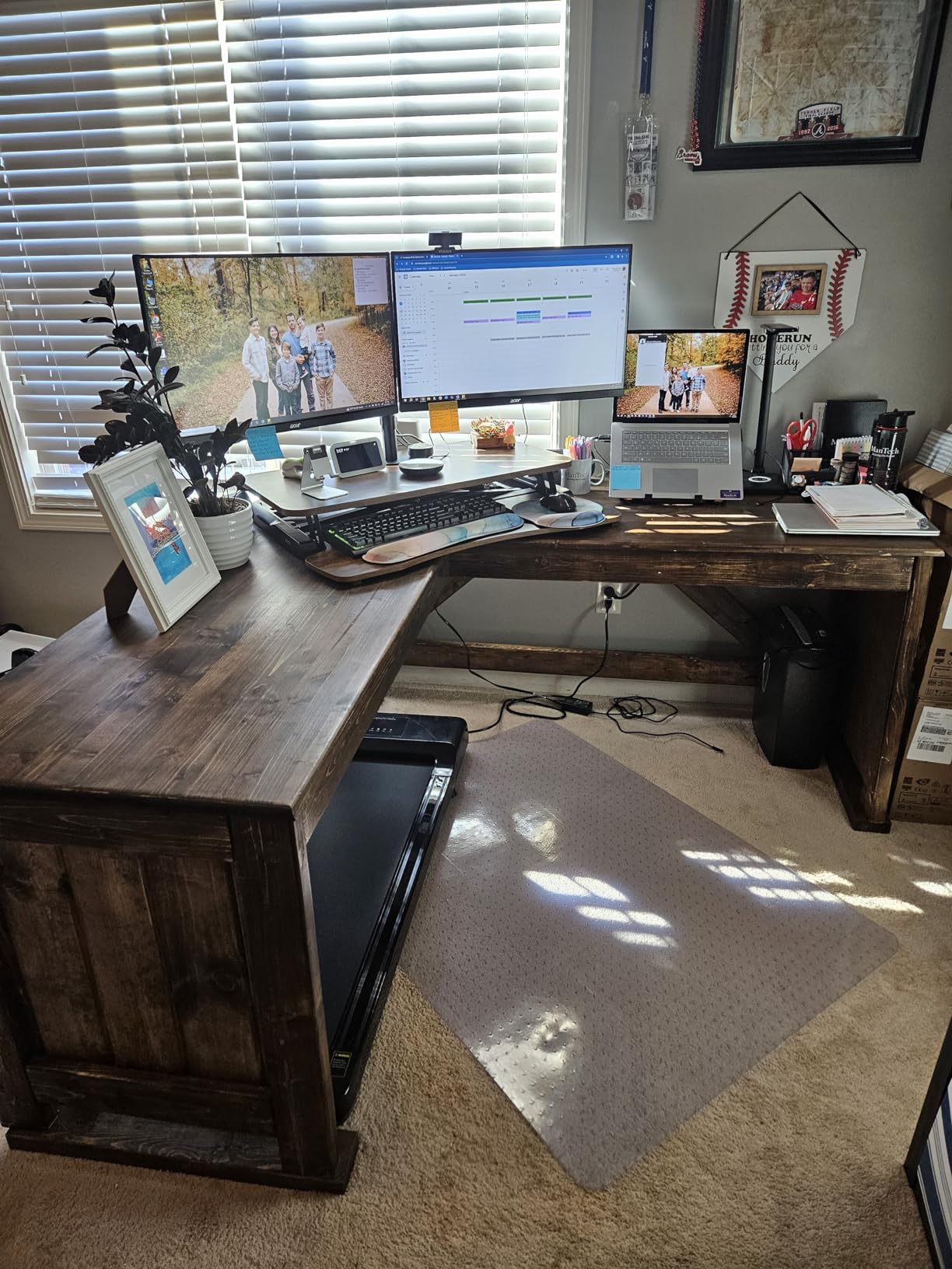 VIVO Height Adjustable 32 inch Standing Desk Converter with Dual 13 to 30 inch Monitor Stand, Sit Stand Monitor Mount and Desk Riser, Black, DESK-V000K-M2 customer photo 1
